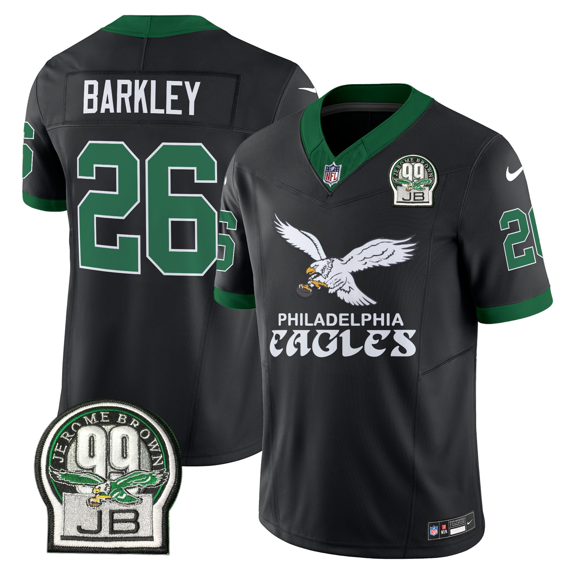 Saquon Barkley Men's Philadelphia Eagles Kelly Green Vapor Limited Black Jersey - All Stitched