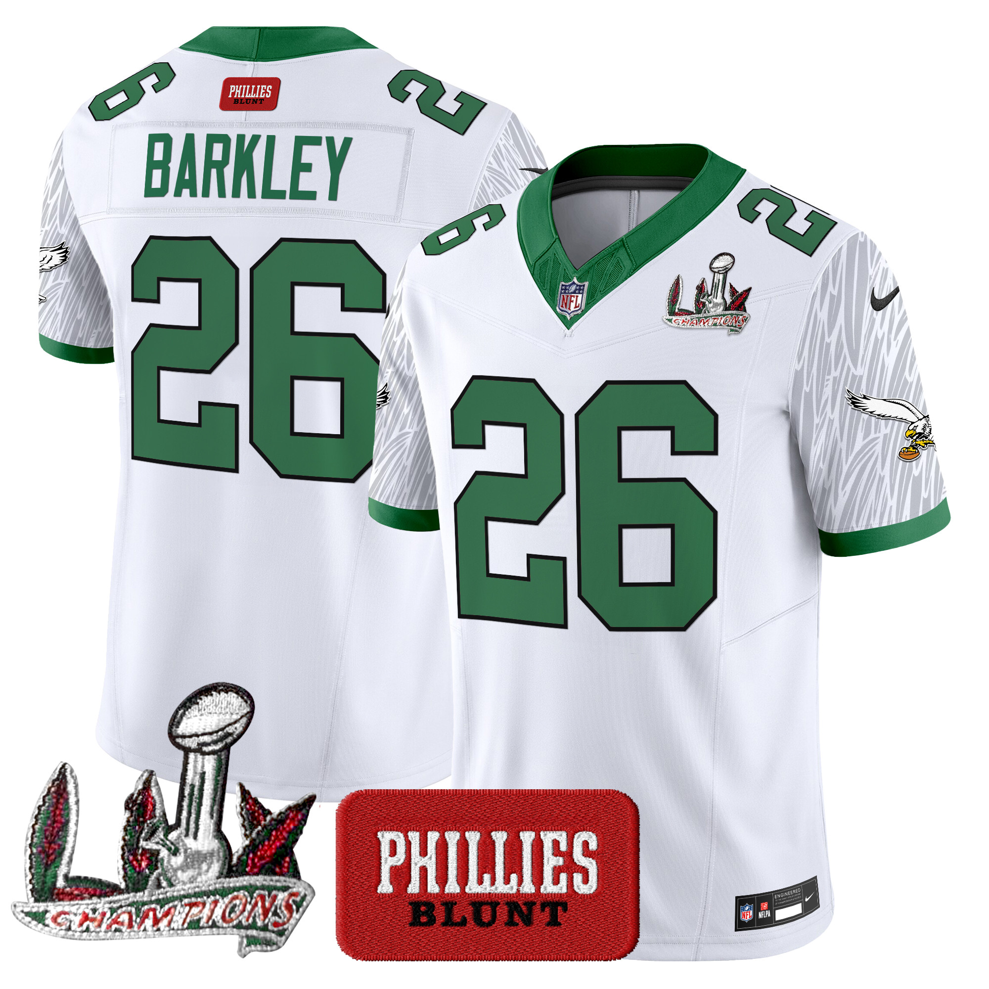 Saquon Barkley Men's Philadelphia Eagles Phillies Blunt Vapor Limited Jersey - Stitched White Jersey - All Stitched