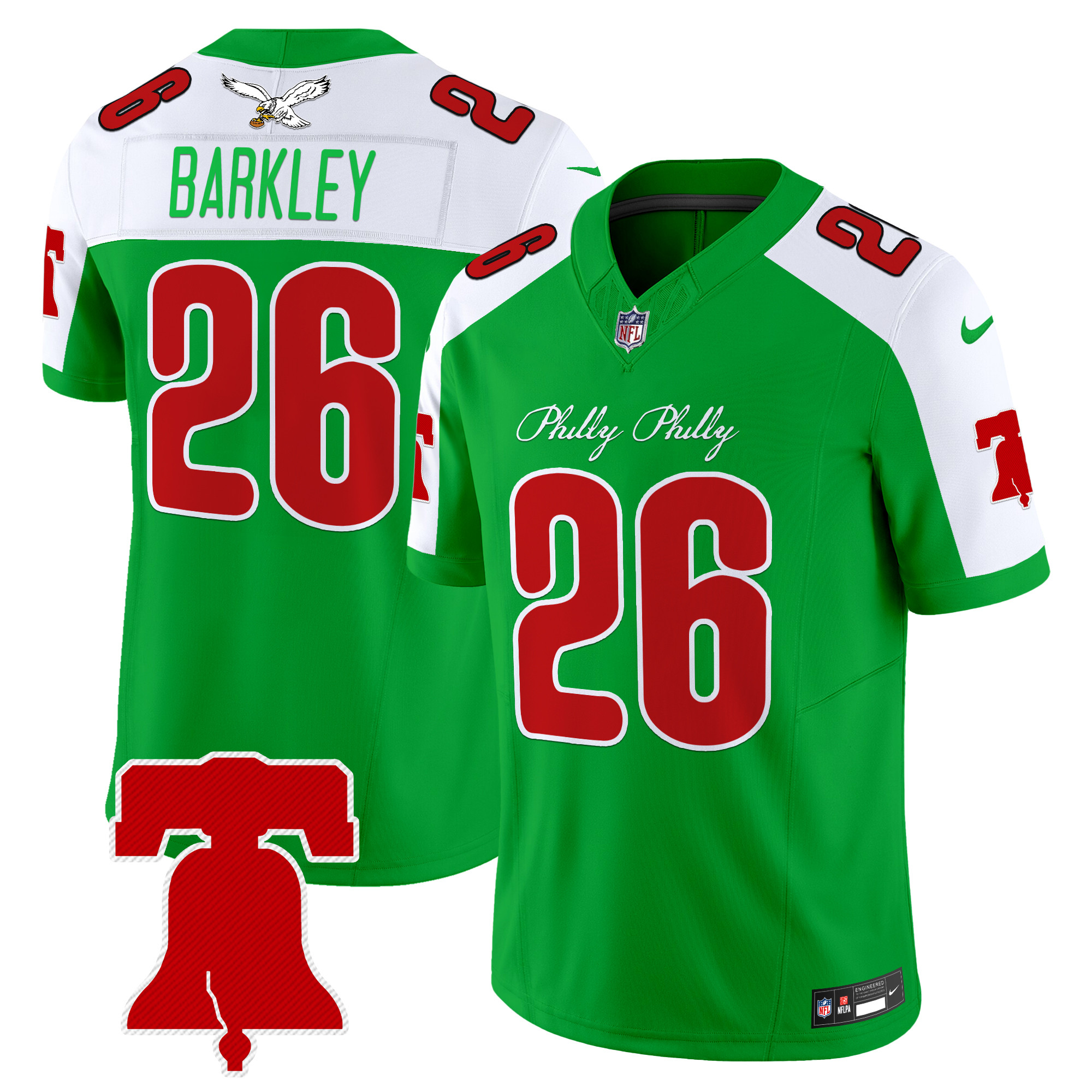 Saquon Barkley Men's Philadelphia Eagles Philly Phanatic Style Vapor Limited Kelly Alternate Jersey - All Stitched