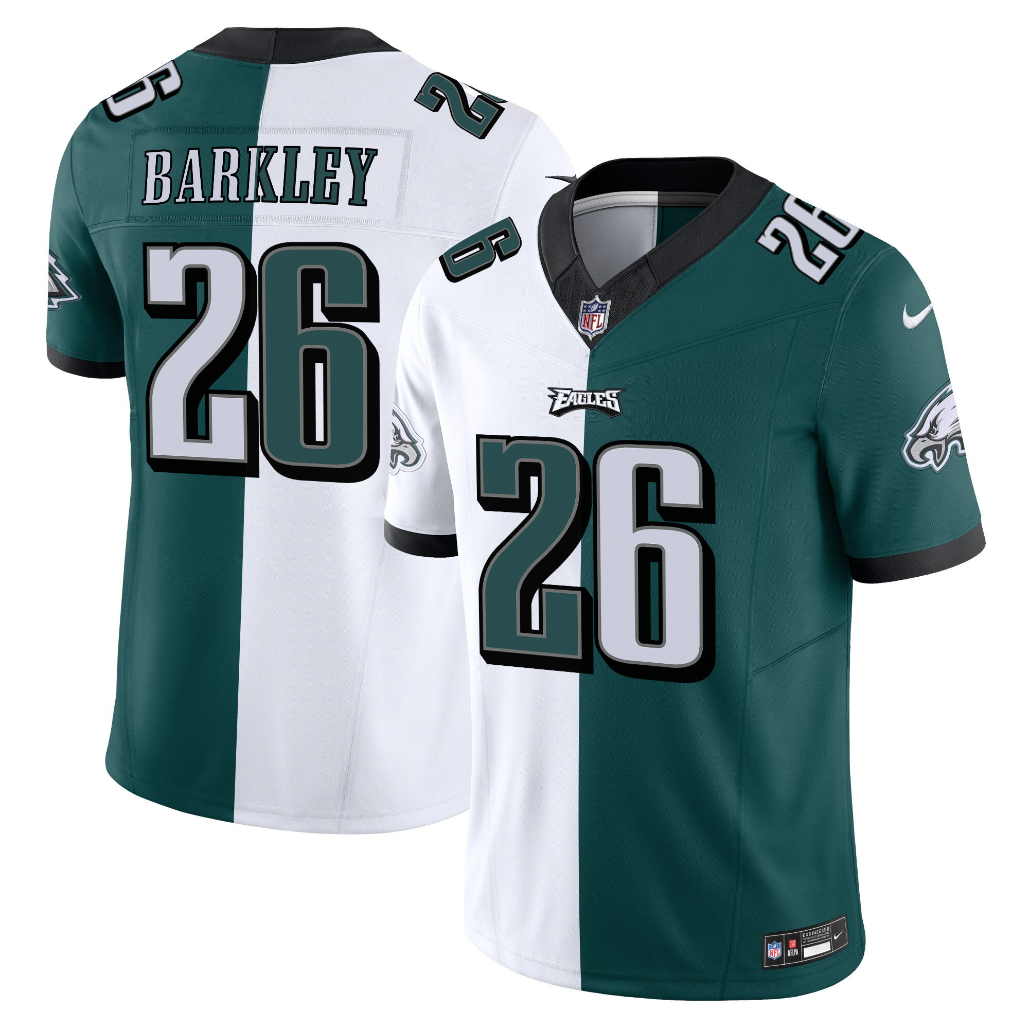 Saquon Barkley Men's Philadelphia Eagles Vapor Limited Split Jersey - All Stitched