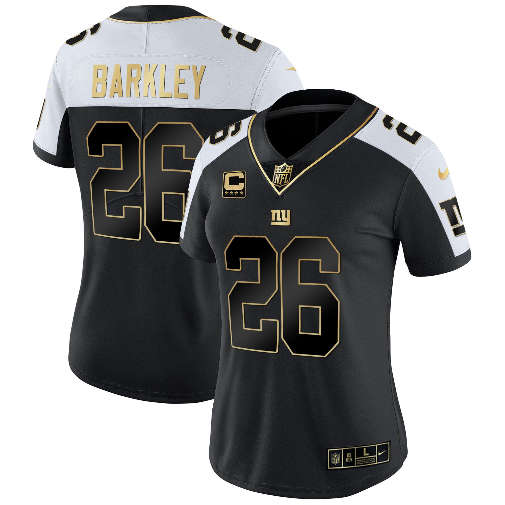 Saquon Barkley Women's New York Giants Vapor Gold Alternate Jersey - All Stitched