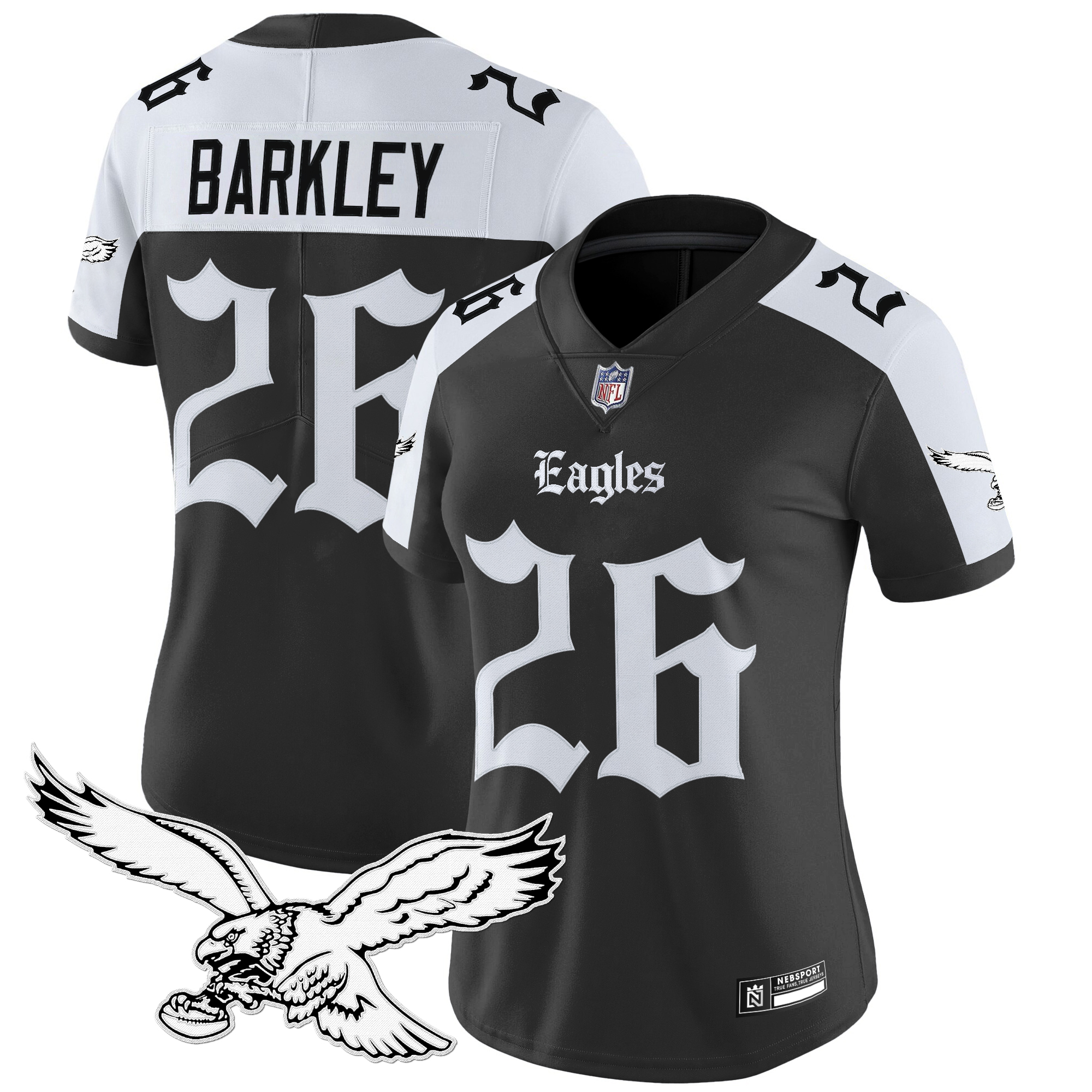 Saquon Barkley Women's Philadelphia Eagles 'Gothic Philly Edition' Vapor Limited Alternate Jersey - All Stitched