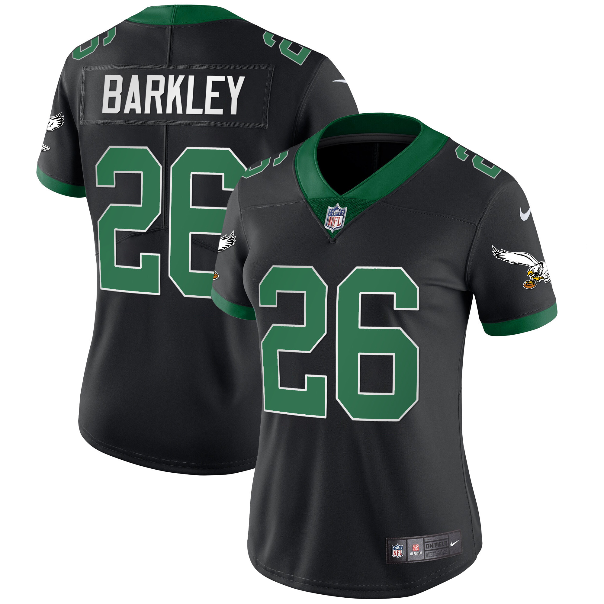 Saquon Barkley Women's Philadelphia Eagles Kelly Green Vapor Limited Black Jersey - All Stitched