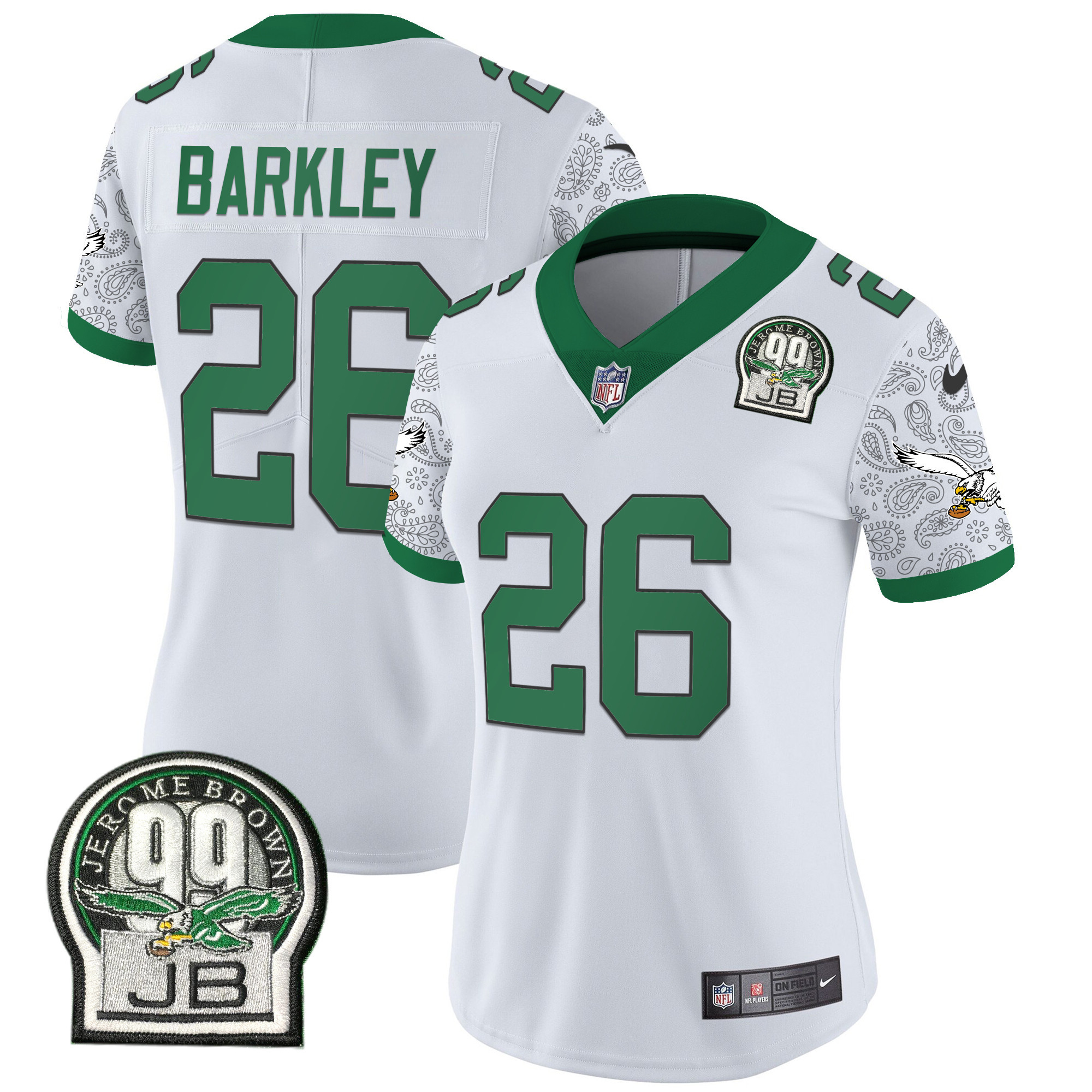 Saquon Barkley Women's Philadelphia Eagles Kelly Green Vapor Limited Kelly White Jersey - All Stitched