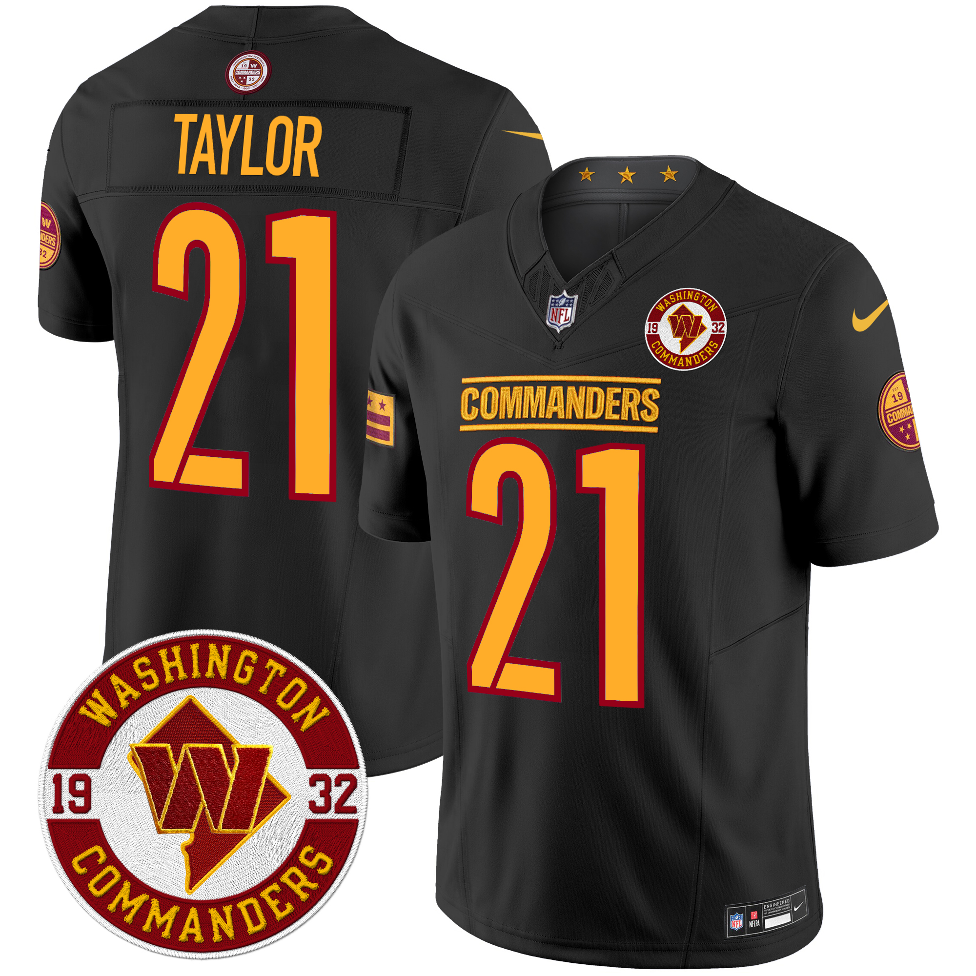 Sean Taylor Men's Washington Commanders 2024 Vapor Limited Black Jersey - All Stitched