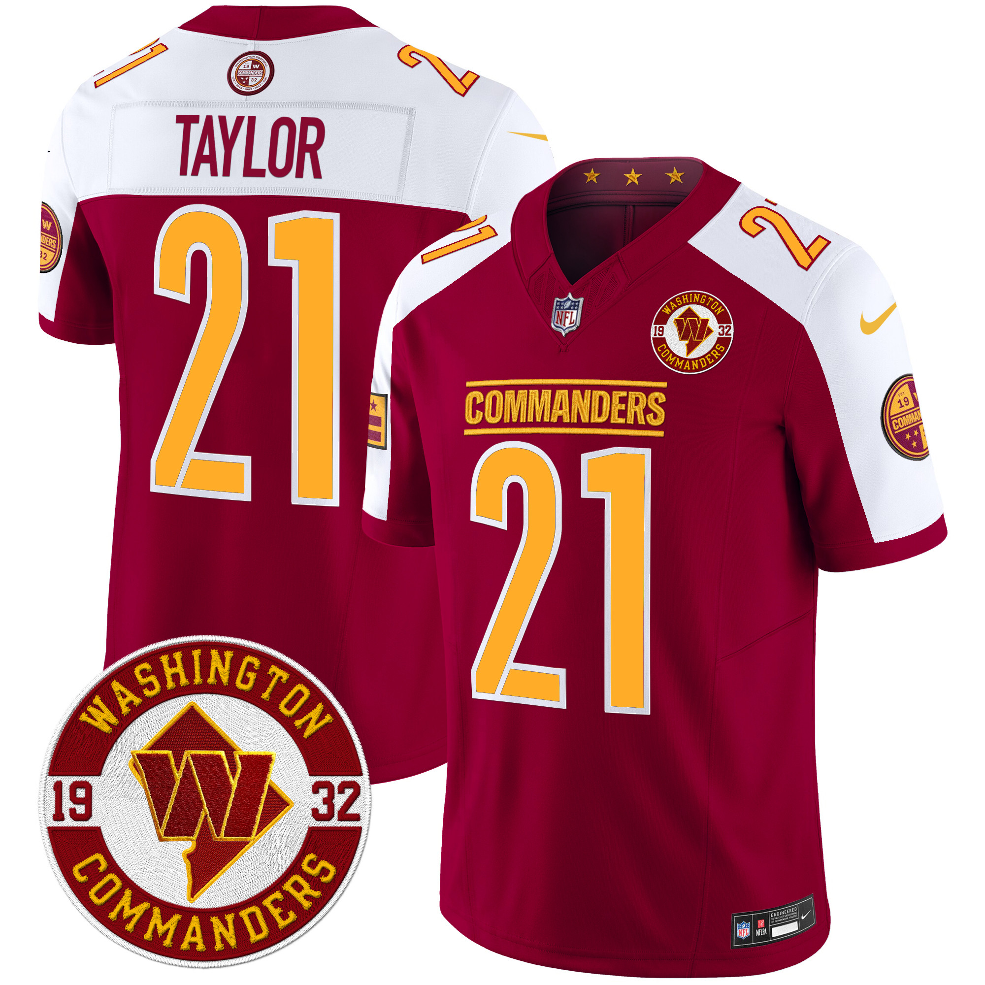 Sean Taylor Men's Washington Commanders 2024 Vapor Limited Burgundy Alternate Jersey - All Stitched