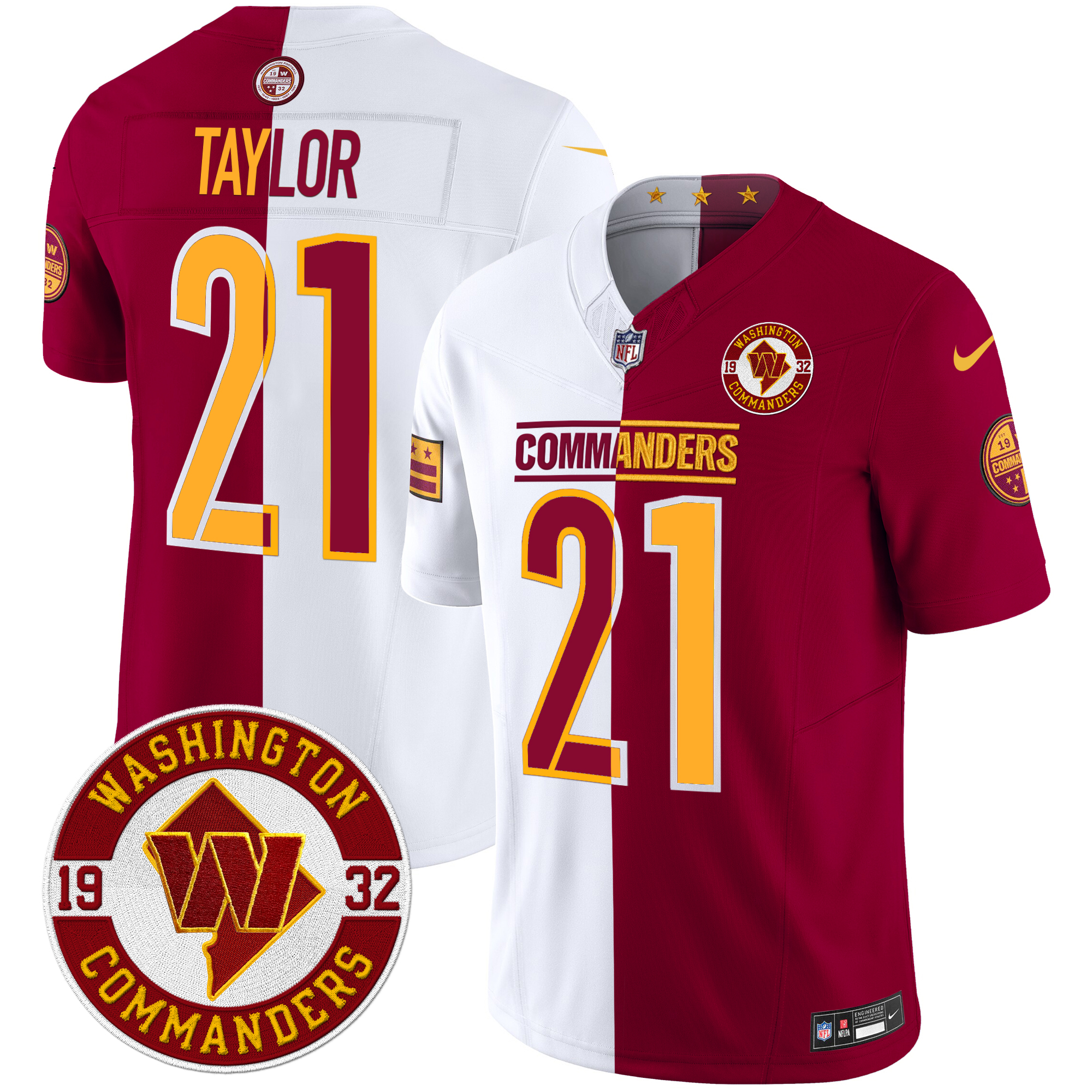 Sean Taylor Men's Washington Commanders 2024 Vapor Limited Half Jersey - All Stitched