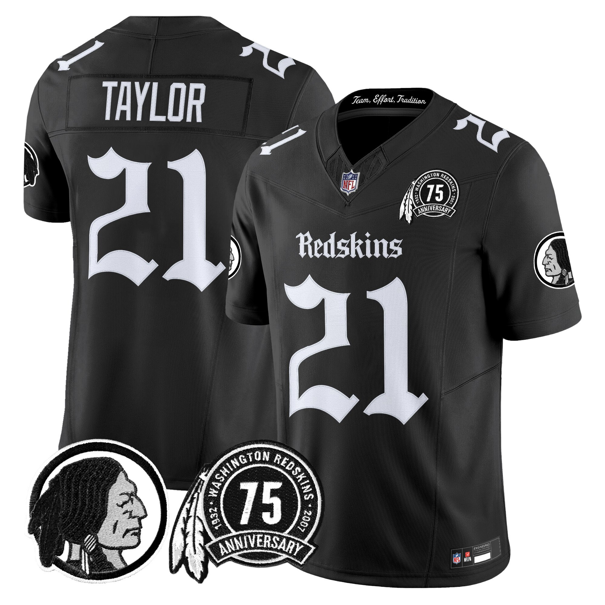 Sean Taylor Men's Washington Commanders 'Gothic Capital Edition' Vapor Limited Black Jersey - All Stitched