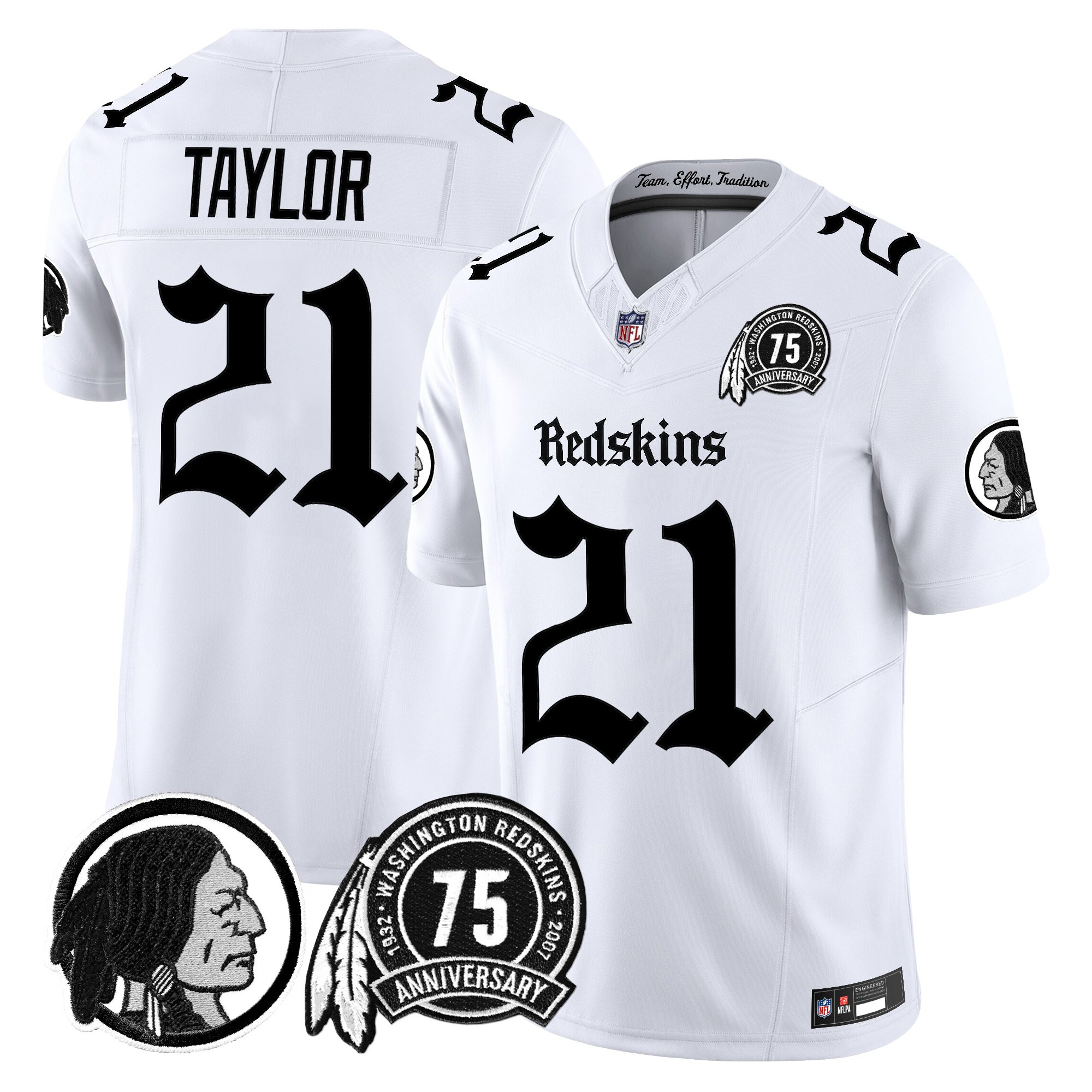Sean Taylor Men's Washington Commanders 'Gothic Capital Edition' Vapor Limited White Jersey - All Stitched