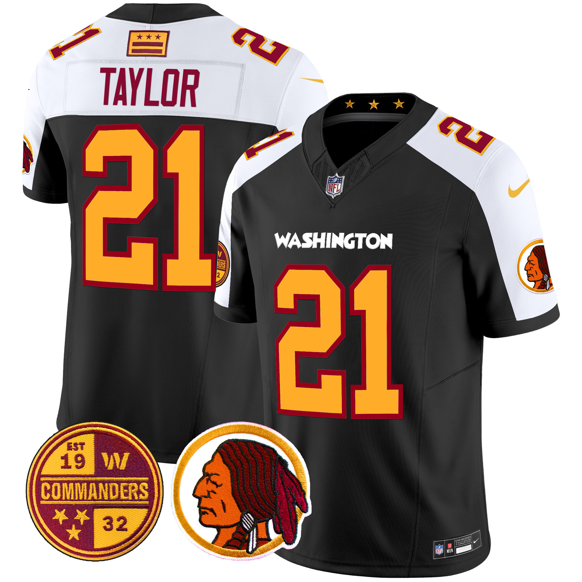 Sean Taylor Men's Washington Half Washington Redskins & Washington Commanders Vapor Limited Black Alternate Jersey - All Stitched