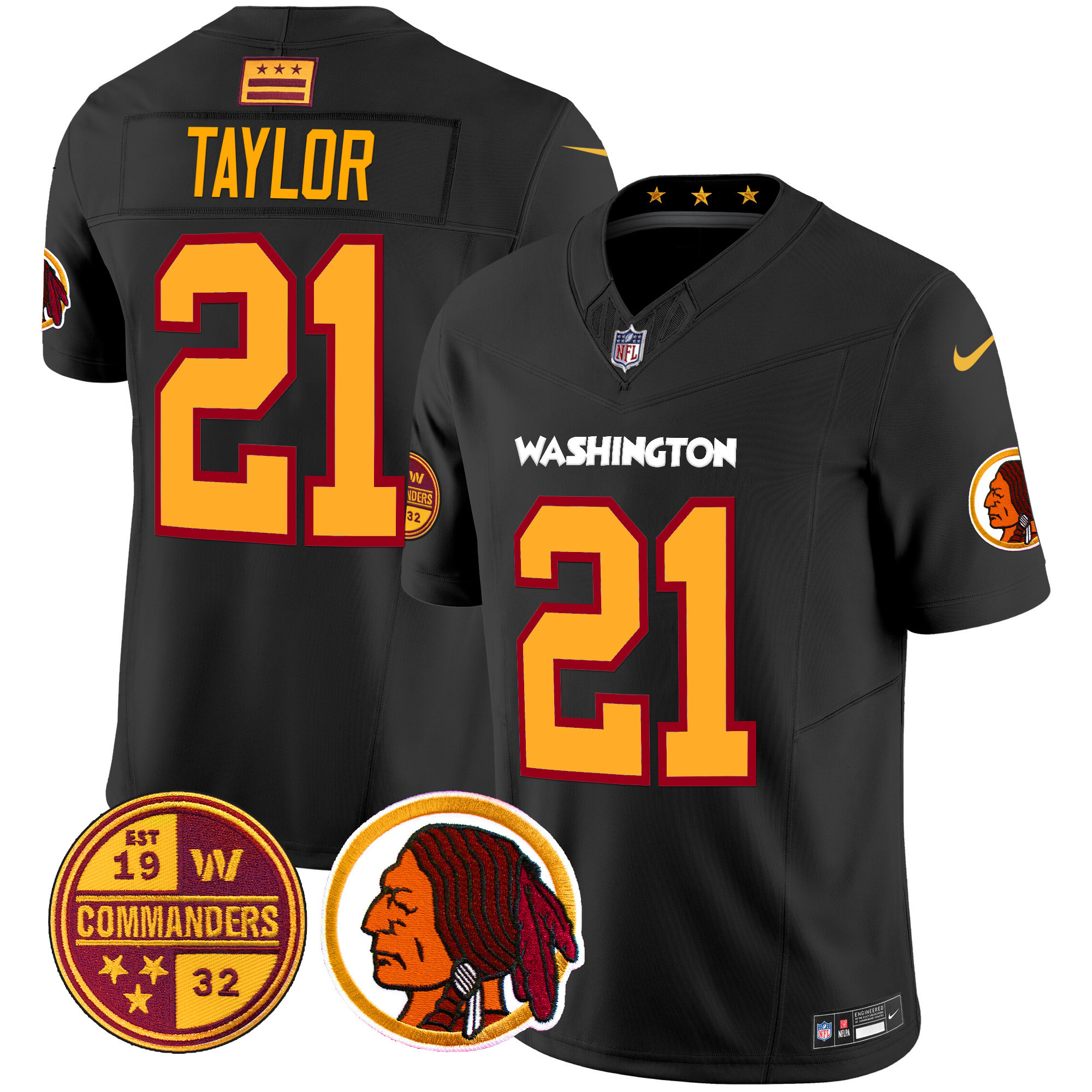 Sean Taylor Men's Washington Half Washington Redskins & Washington Commanders Vapor Limited Black Jersey - All Stitched