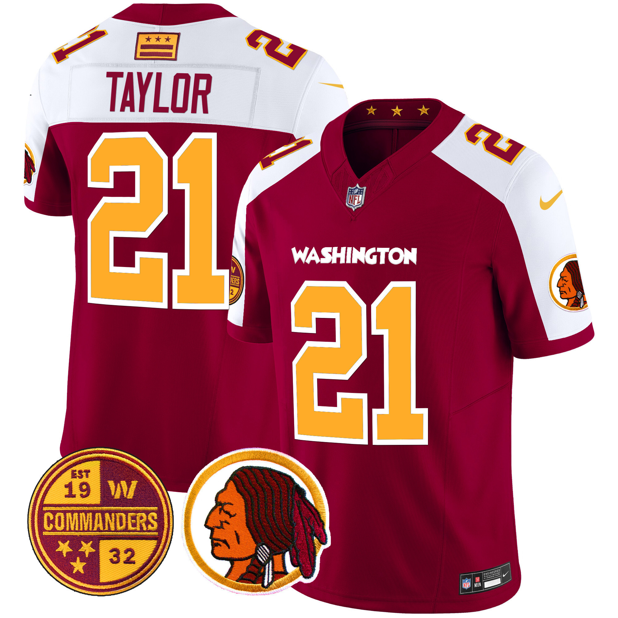 Sean Taylor Men's Washington Half Washington Redskins & Washington Commanders Vapor Limited Burgundy Alternate Jersey - All Stitched
