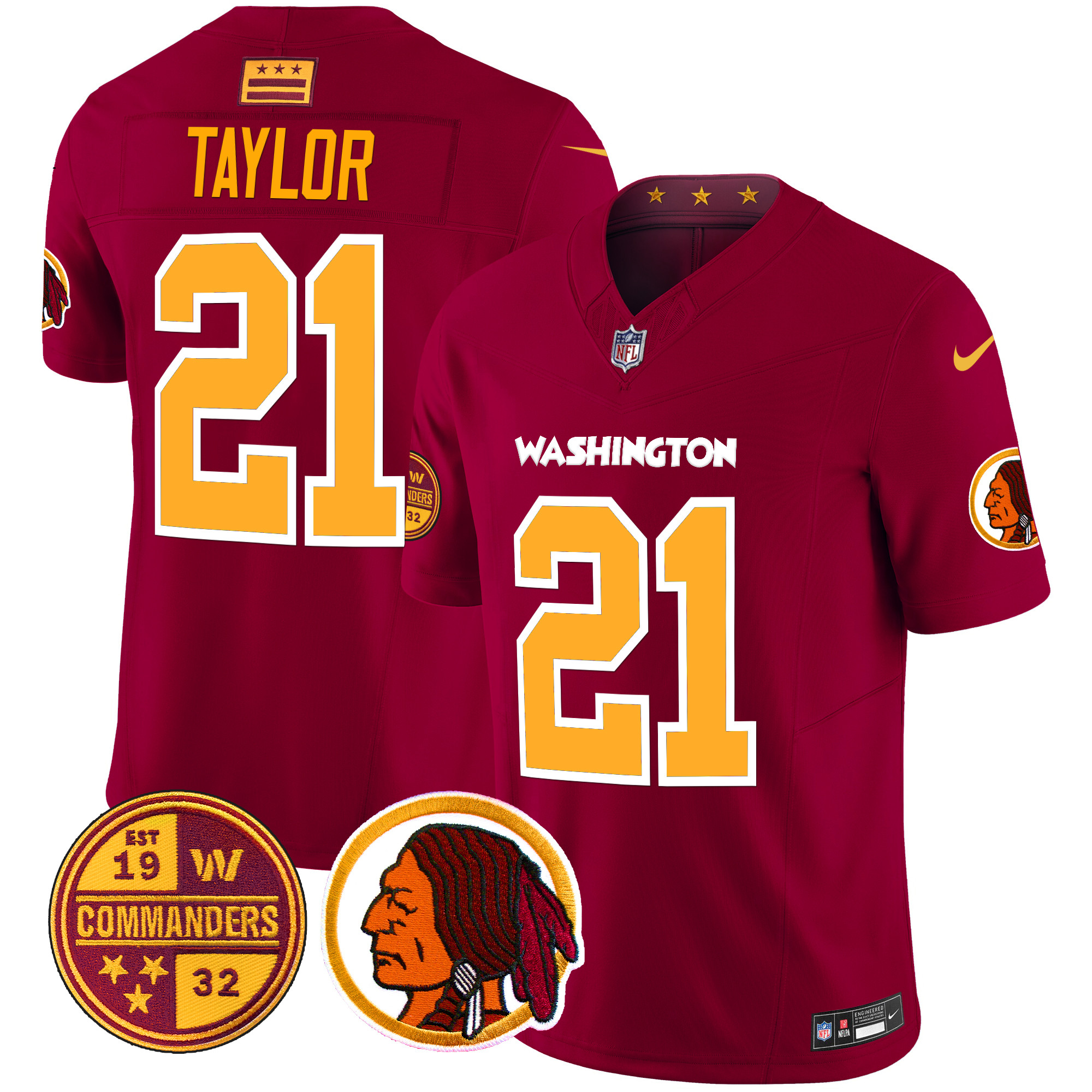 Sean Taylor Men's Washington Half Washington Redskins & Washington Commanders Vapor Limited Burgundy Jersey - All Stitched