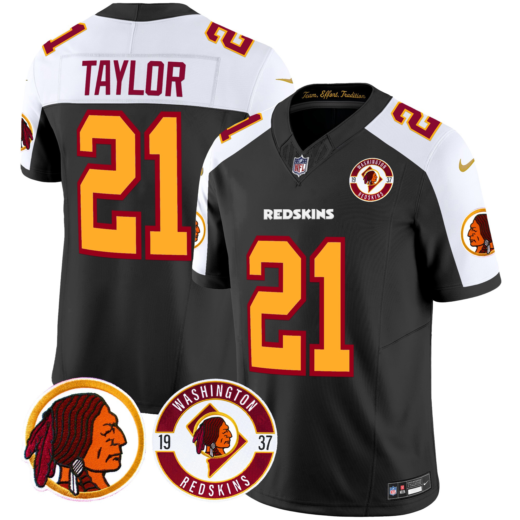 Sean Taylor Men's Washington Redskins 2024 Vapor Limited Black Alternate Jersey - All Stitched