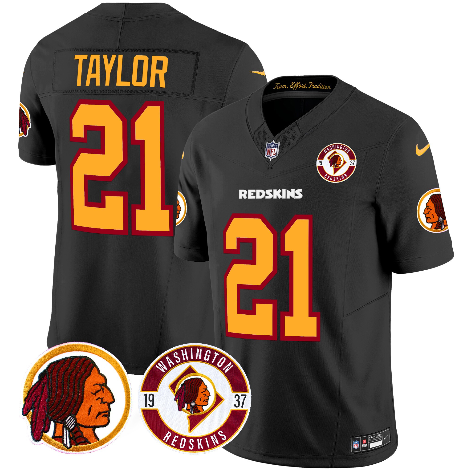 Sean Taylor Men's Washington Redskins 2024 Vapor Limited Black Jersey - All Stitched