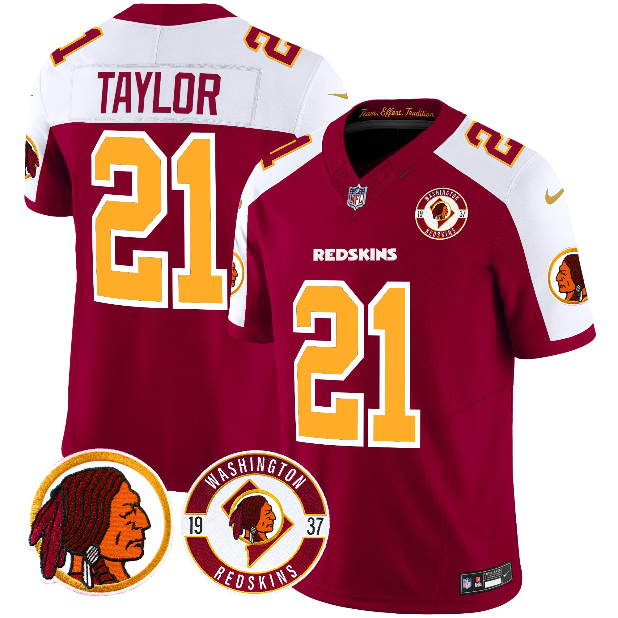 Sean Taylor Men's Washington Redskins 2024 Vapor Limited Burgundy Alternate Jersey - All Stitched