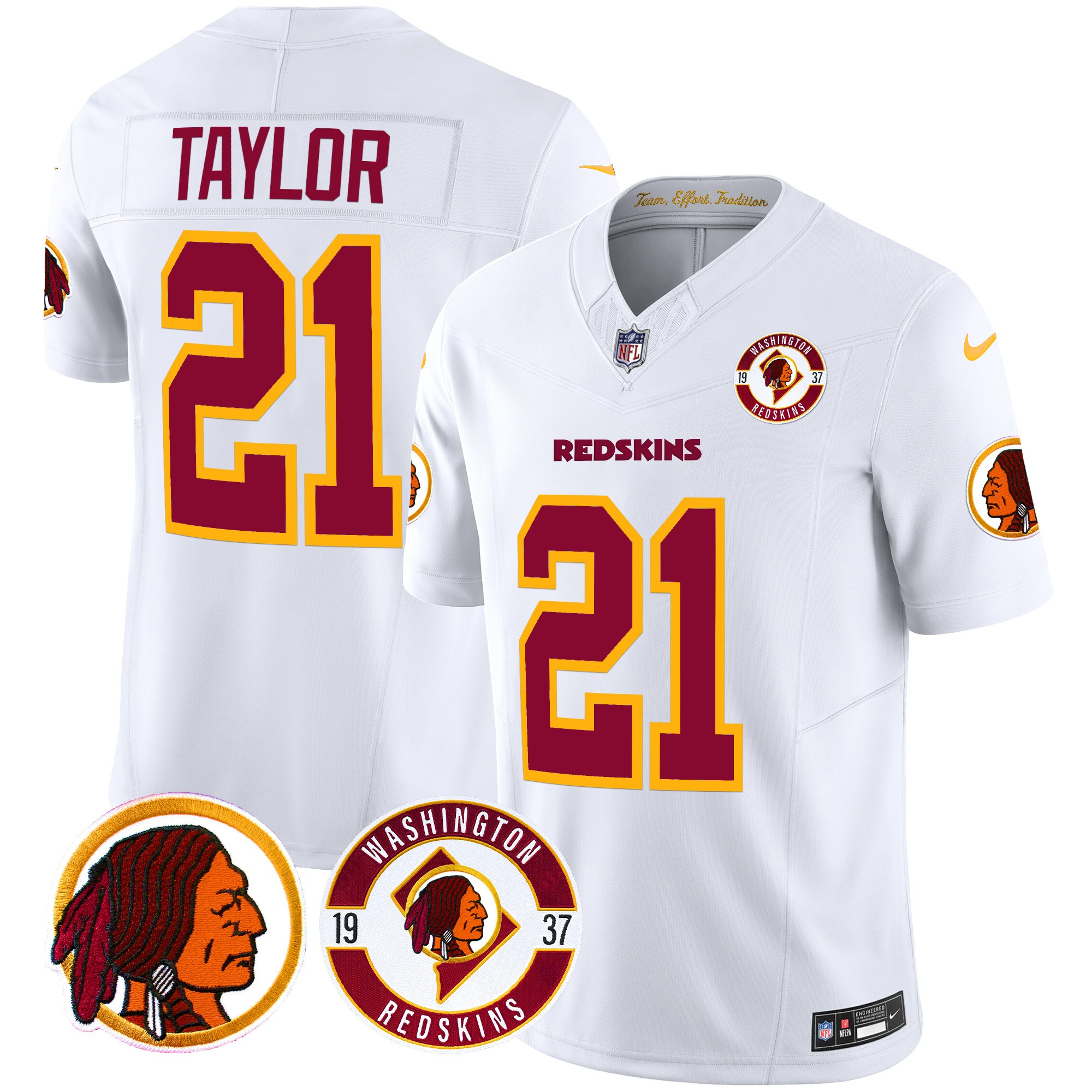 Sean Taylor Men's Washington Redskins 2024 Vapor Limited White Jersey - All Stitched