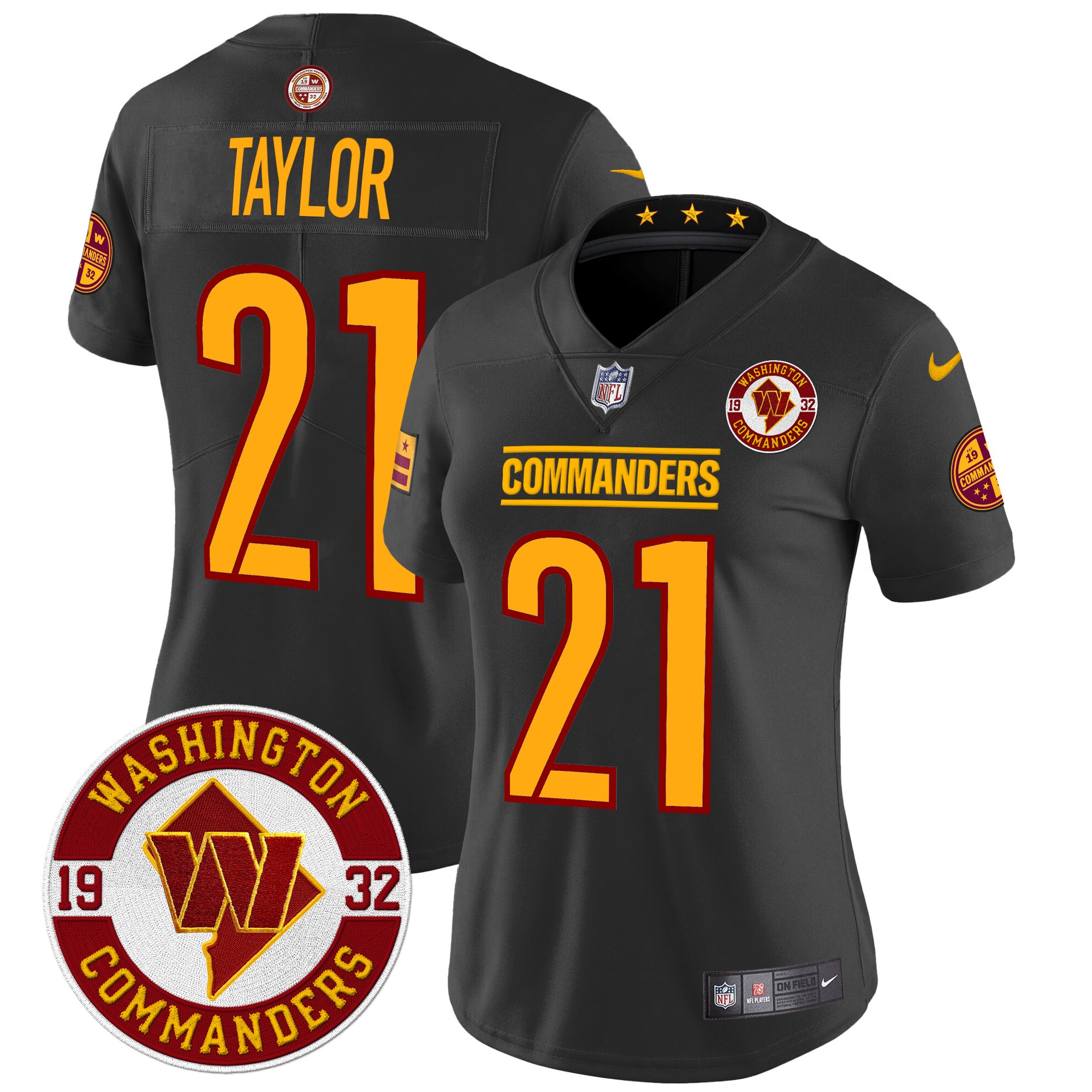 Sean Taylor Women's Washington Commanders 2024 Vapor Limited Black Jersey - All Stitched