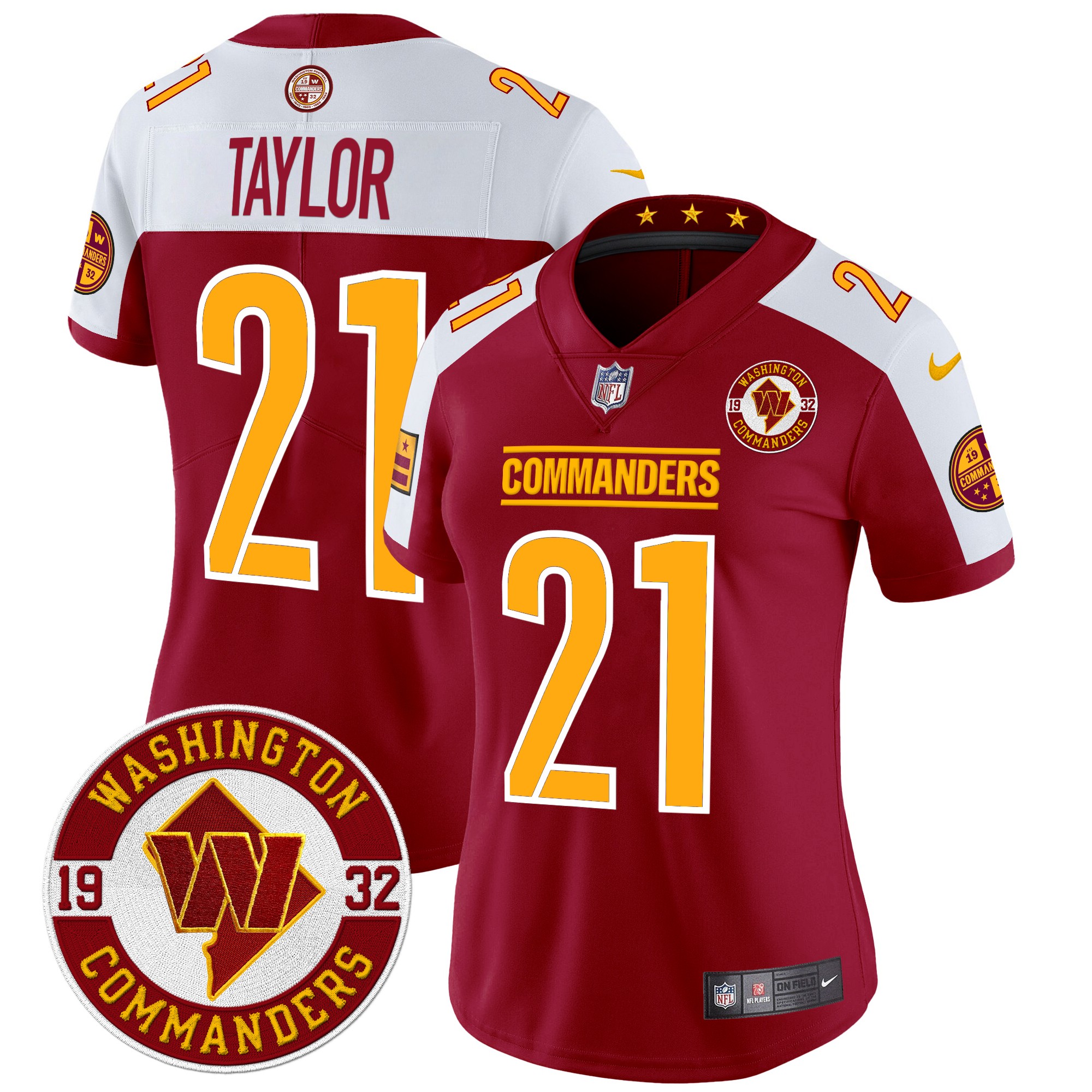 Sean Taylor Women's Washington Commanders 2024 Vapor Limited Burgundy Alternate Jersey - All Stitched