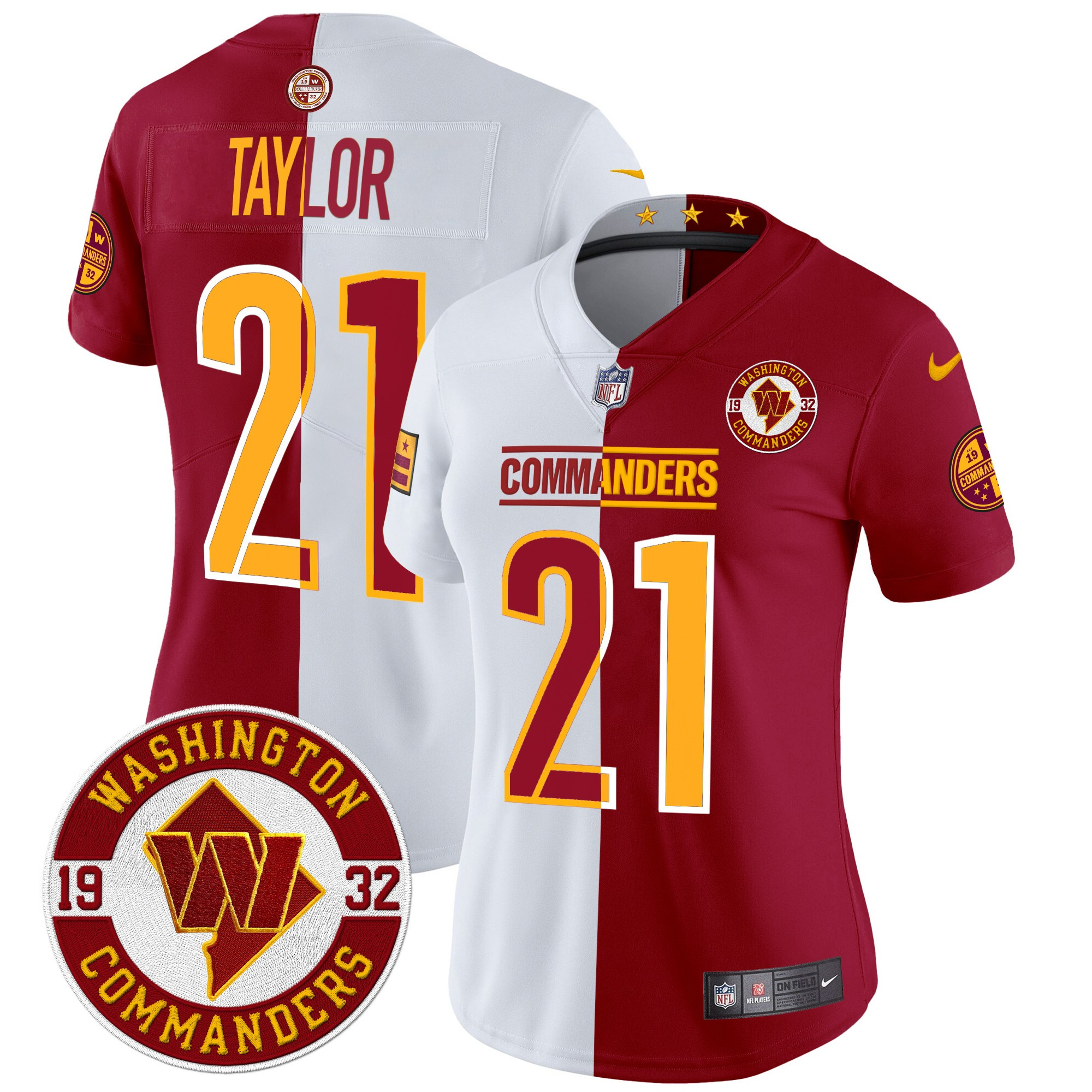Sean Taylor Women's Washington Commanders 2024 Vapor Limited Half Jersey - All Stitched