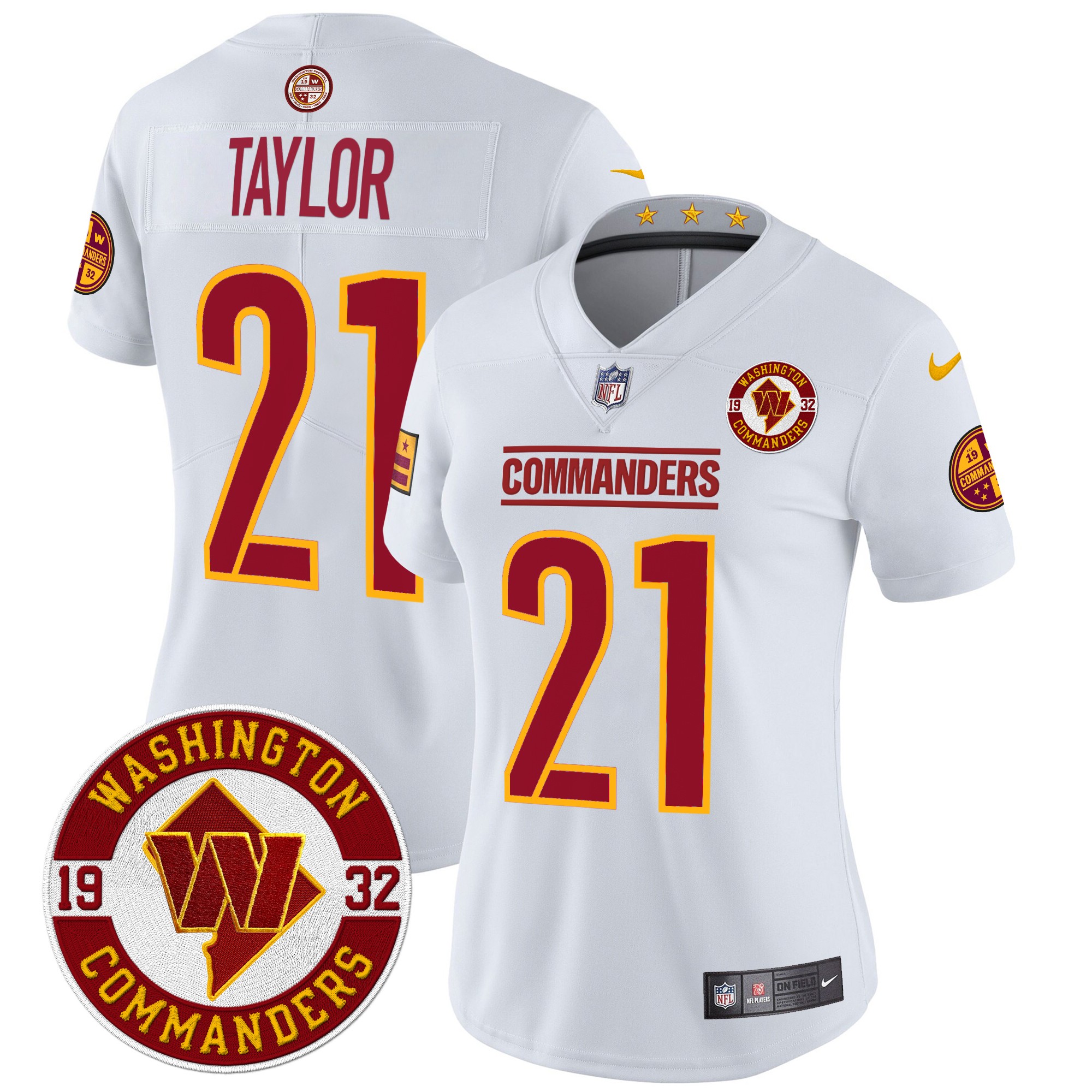 Sean Taylor Women's Washington Commanders 2024 Vapor Limited White Jersey - All Stitched