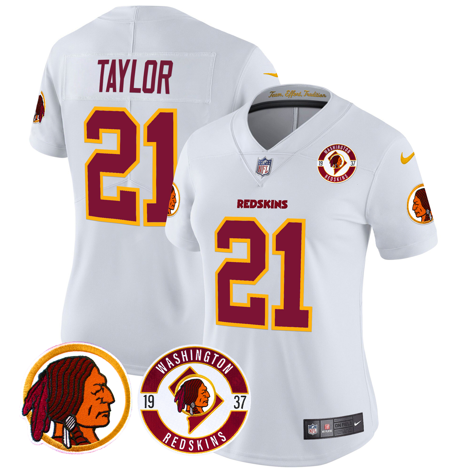 Sean Taylor Women's Washington Redskins 2024 Vapor Limited White Jersey - All Stitched