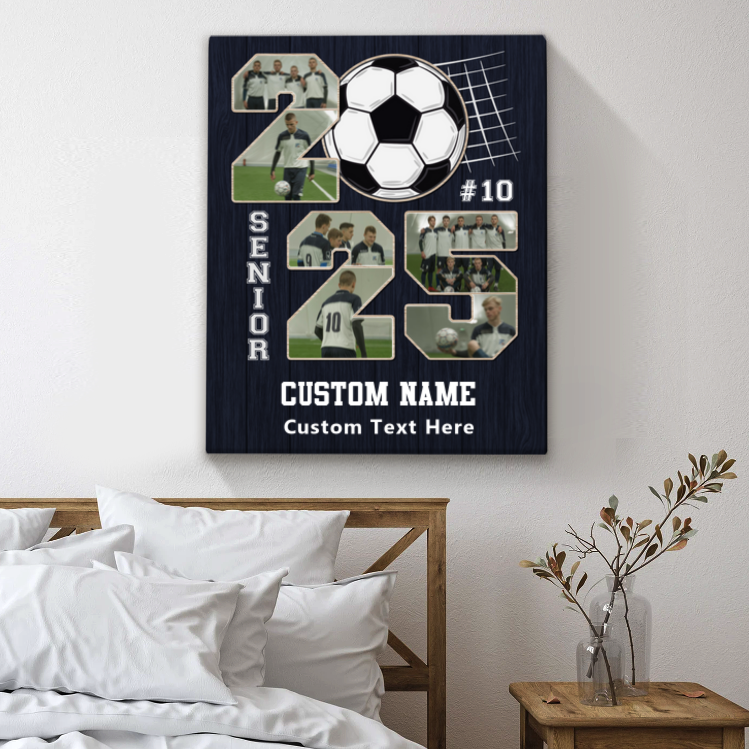 Senior 2025 Soccer Photo Collage Canvas, 2025 Year Soccer Photo Gift, Personalized Gift For Soccer Player, Grad Soccer Gifts, Senior Night Sport Gift