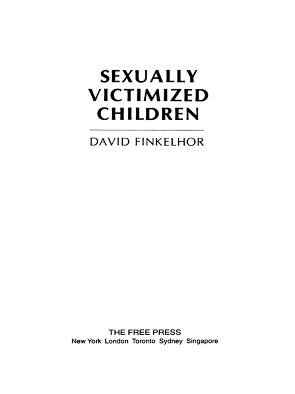 Sexually Victimized Children - (PDF/EPUB Version)