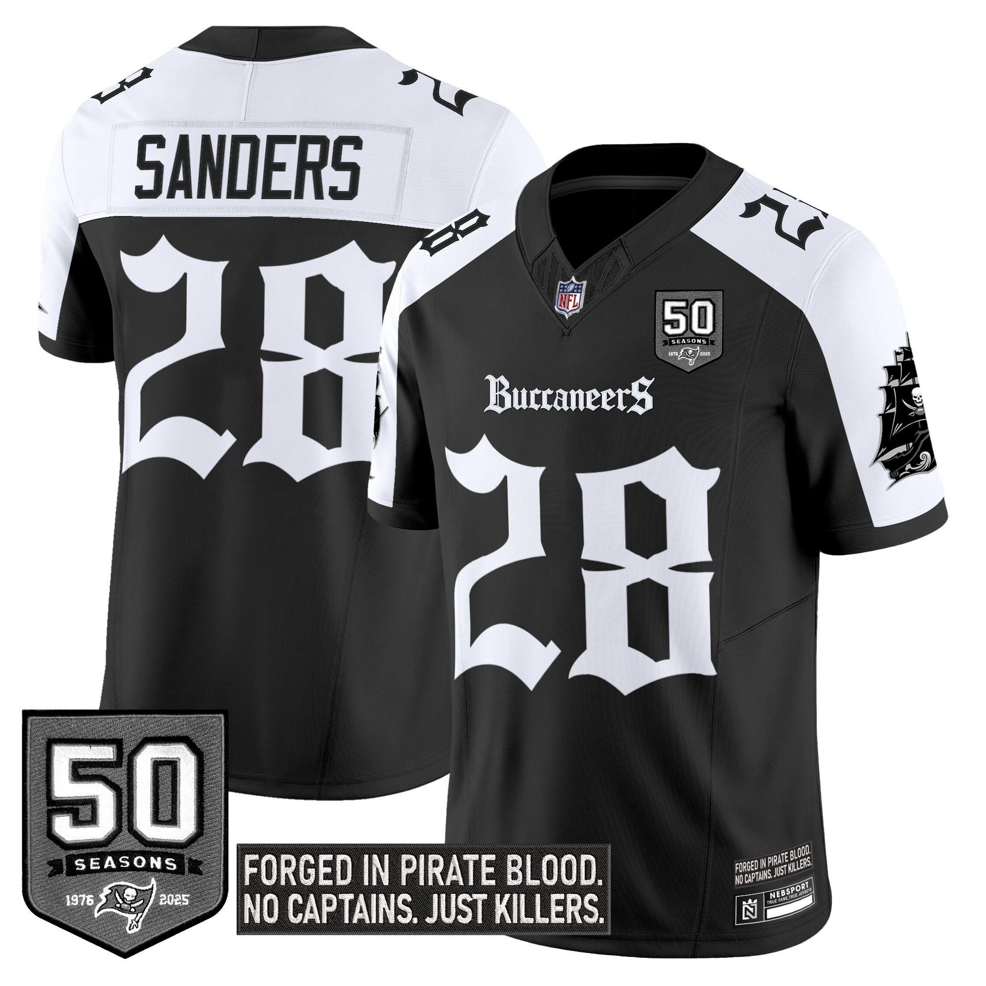 Shilo Sanders Men's Tampa Bay Buccaneers 'Gothic Pirate Shadows Edition' Limited Alternate Jersey - All Stitched