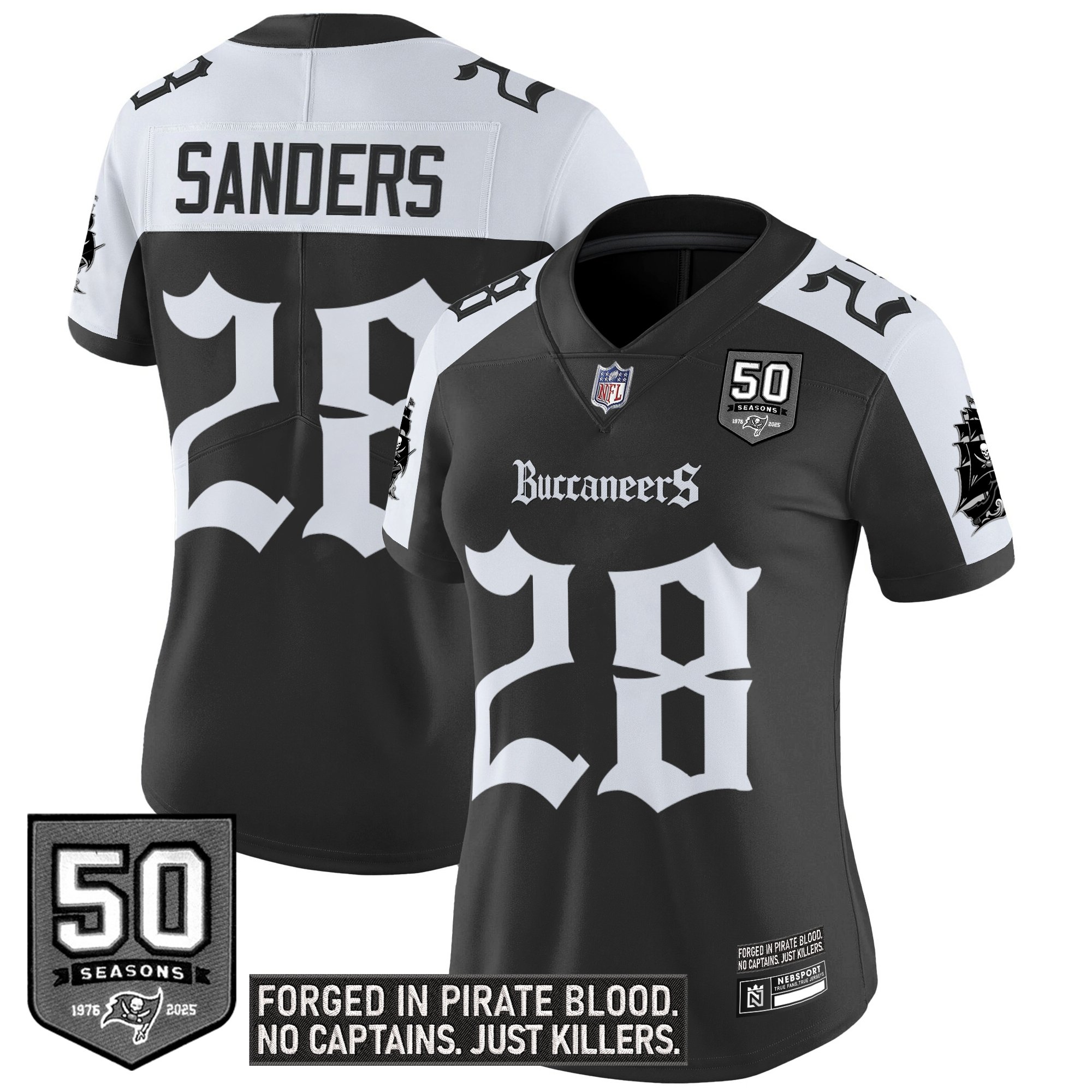 Shilo Sanders Women's Tampa Bay Buccaneers 'Gothic Pirate Shadows Edition' Vapor Limited Alternate Jersey - All Stitched