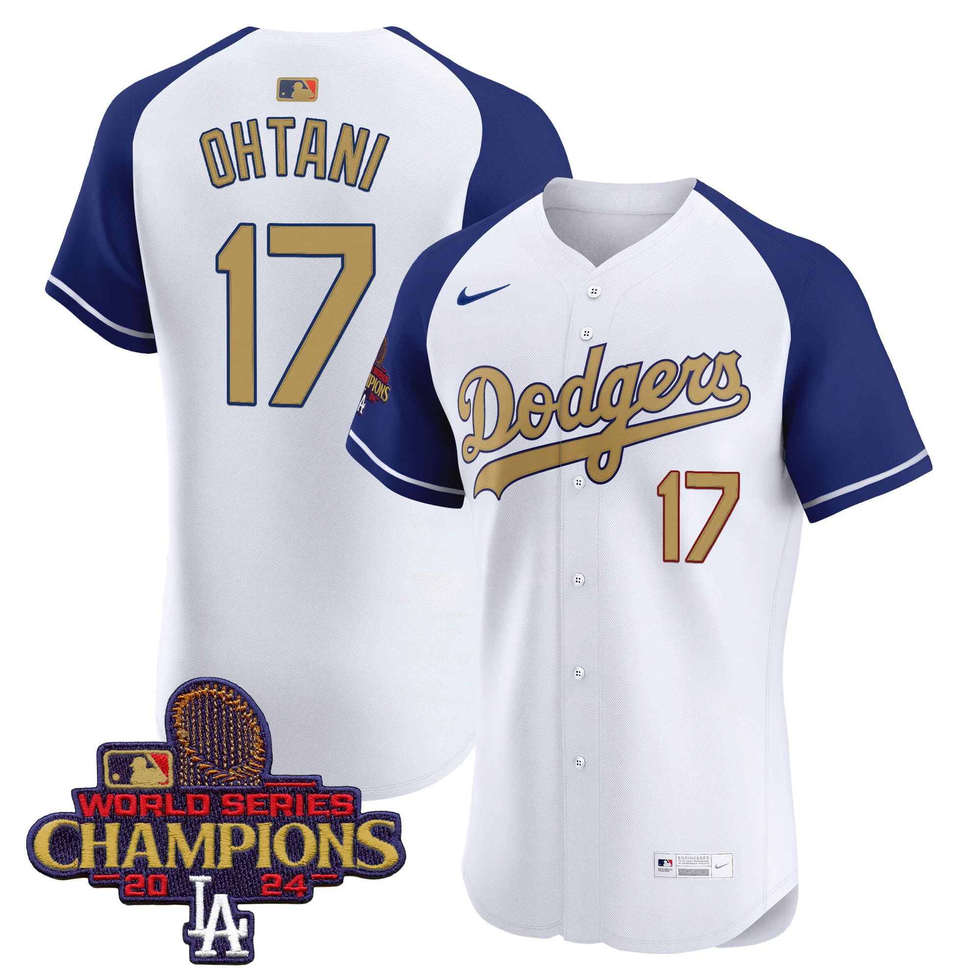 Shohei Ohtani Men's Los Angeles Dodgers 2025 Gold Vapor Premier Elite Alternate Jersey - All Stitched