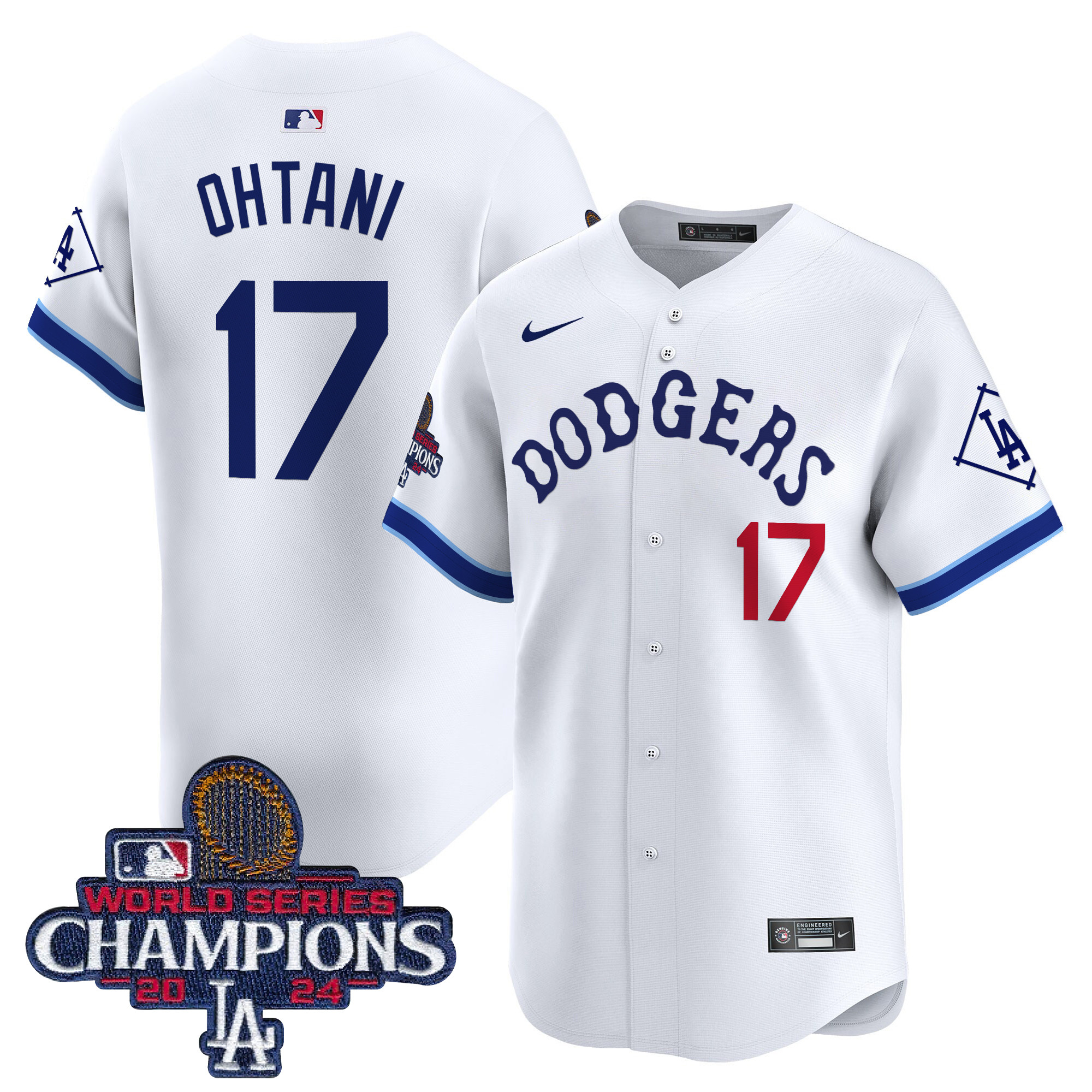 Shohei Ohtani Men's Los Angeles Dodgers Tribute 2024 World Series Champions Vapor Premier Limited White Jersey - All Stitched