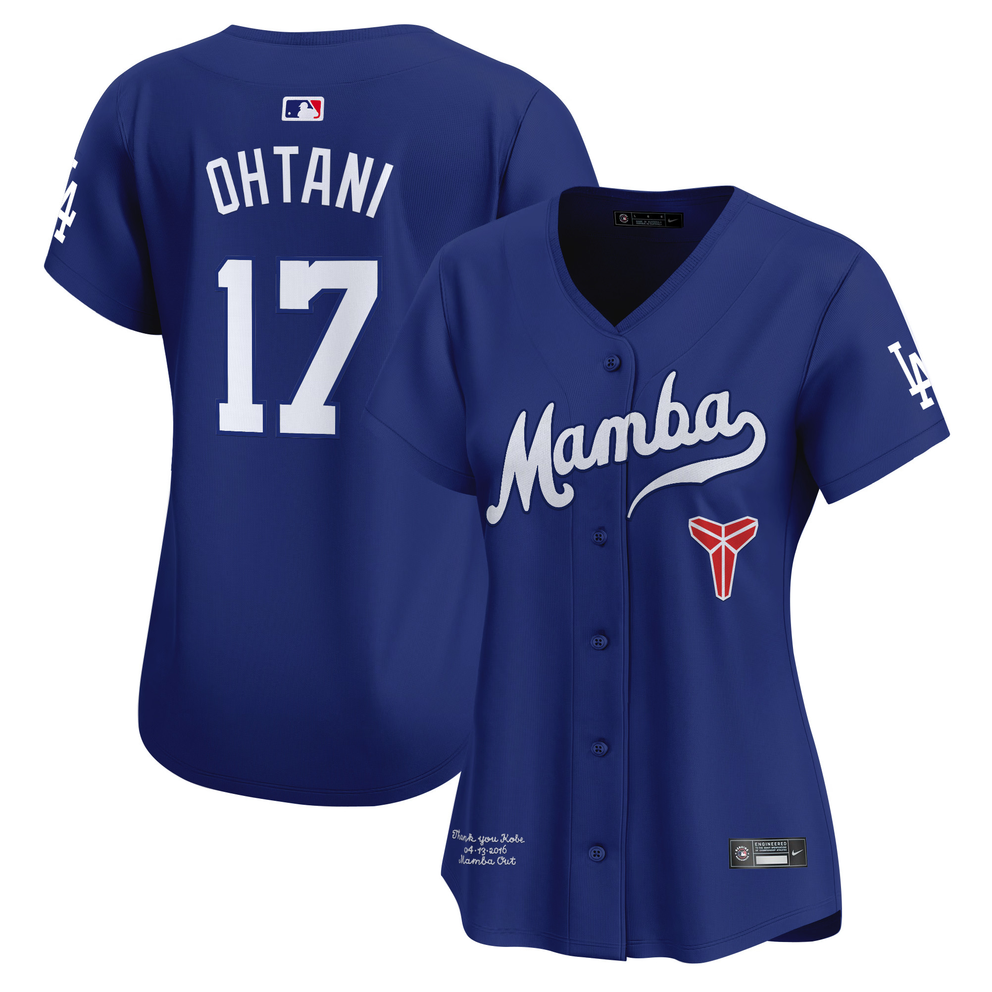Shohei Ohtani Women's Los Angeles Dodgers Kobe Bryant Mamba Vapor Premier Limited Royal Jersey - All Stitched