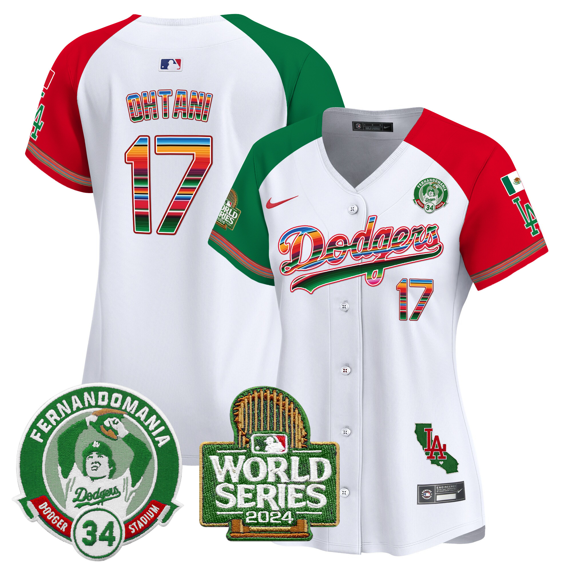 Shohei Ohtani Women's Los Angeles Dodgers Mexico Fernando Valenzuela & 2024 World Series Patch Vapor Premier Limited Alternate Jersey - All Stitched