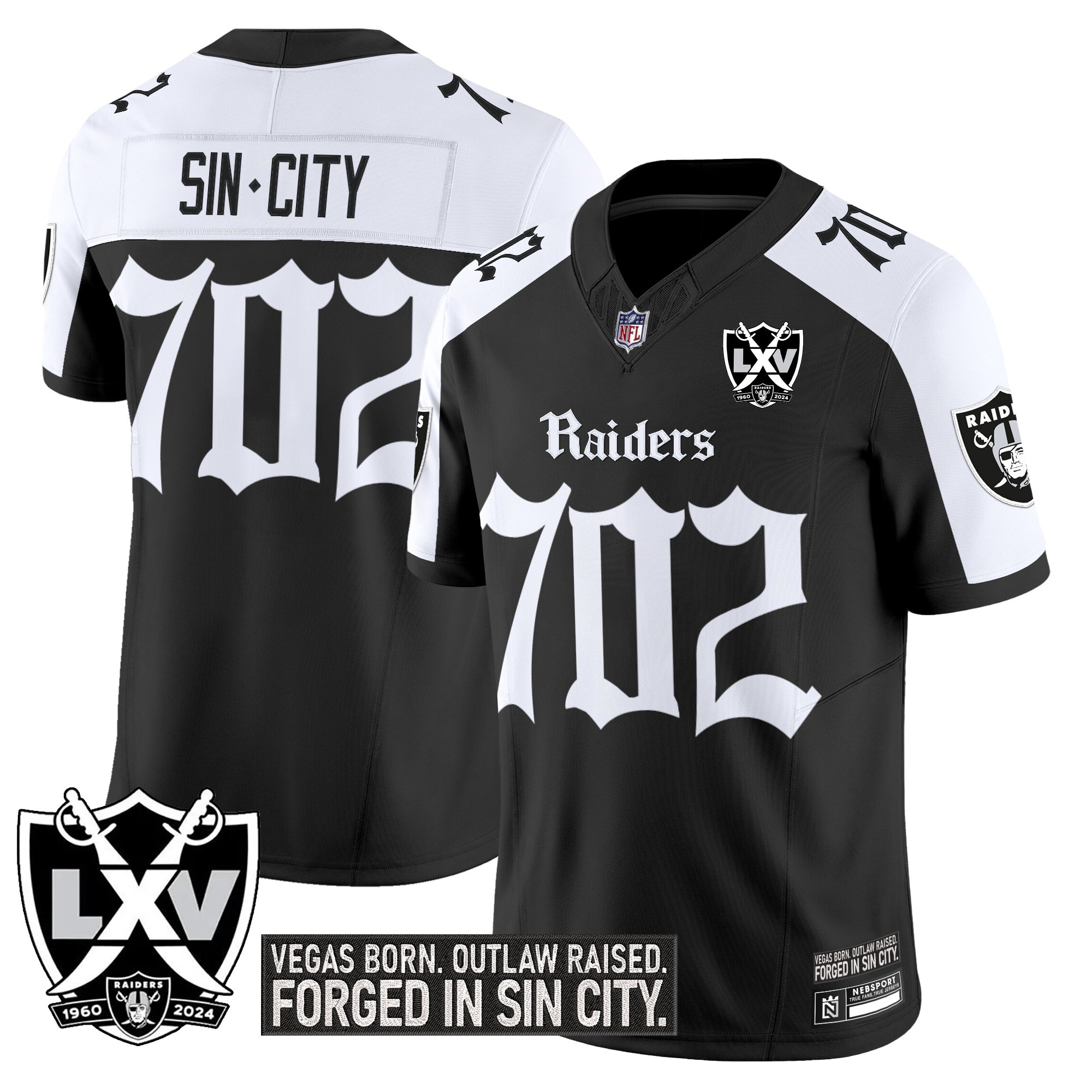 SinCity702 Men's Las Vegas Raiders 'Gothic Sin City Shadows Edition' Vapor Limited Altenate Jersey - All Stitched