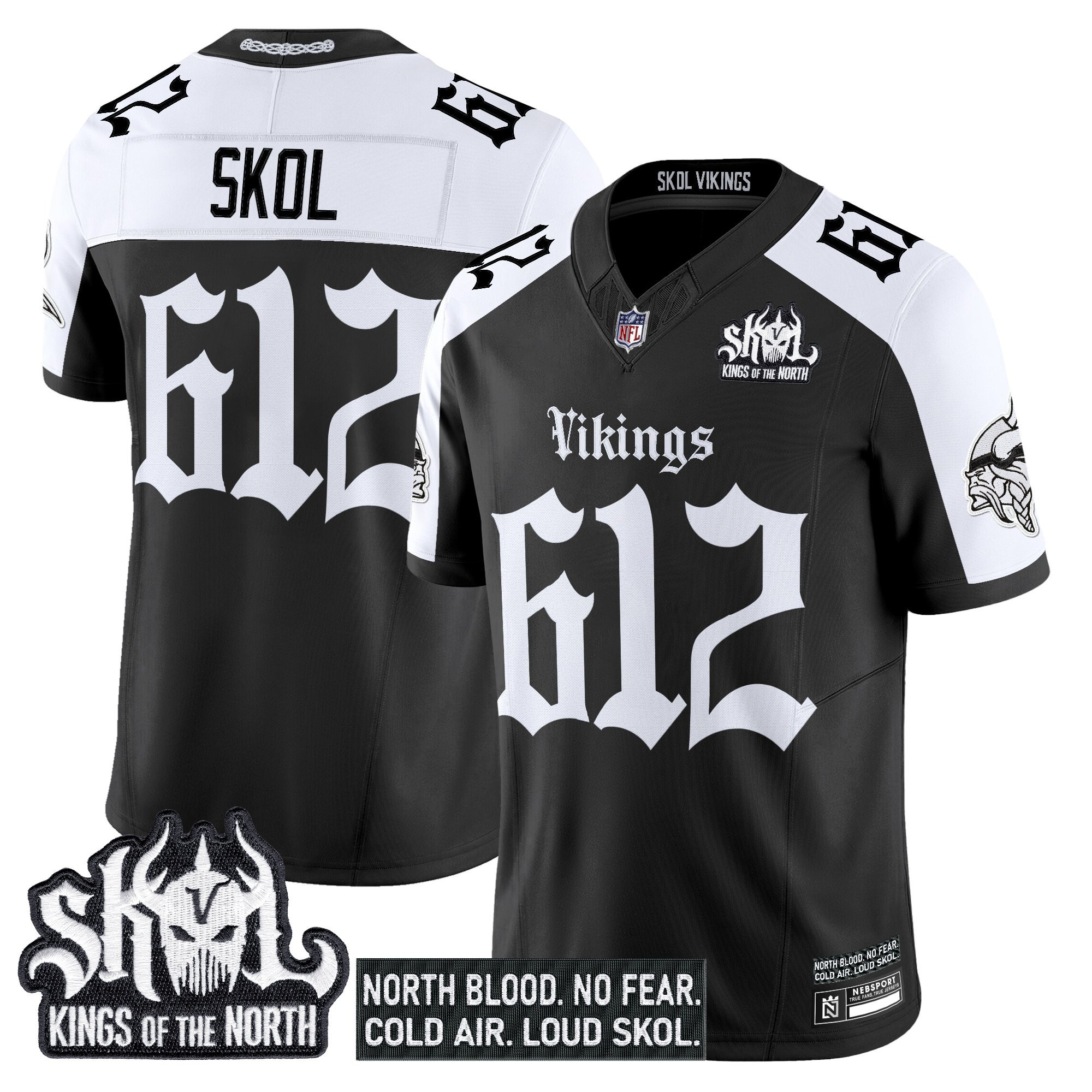 Skol 612 Men's Minnesota Vikings 'Gothic Norseblood Edition' Vapor Limited Alternate Jersey - All Stitched