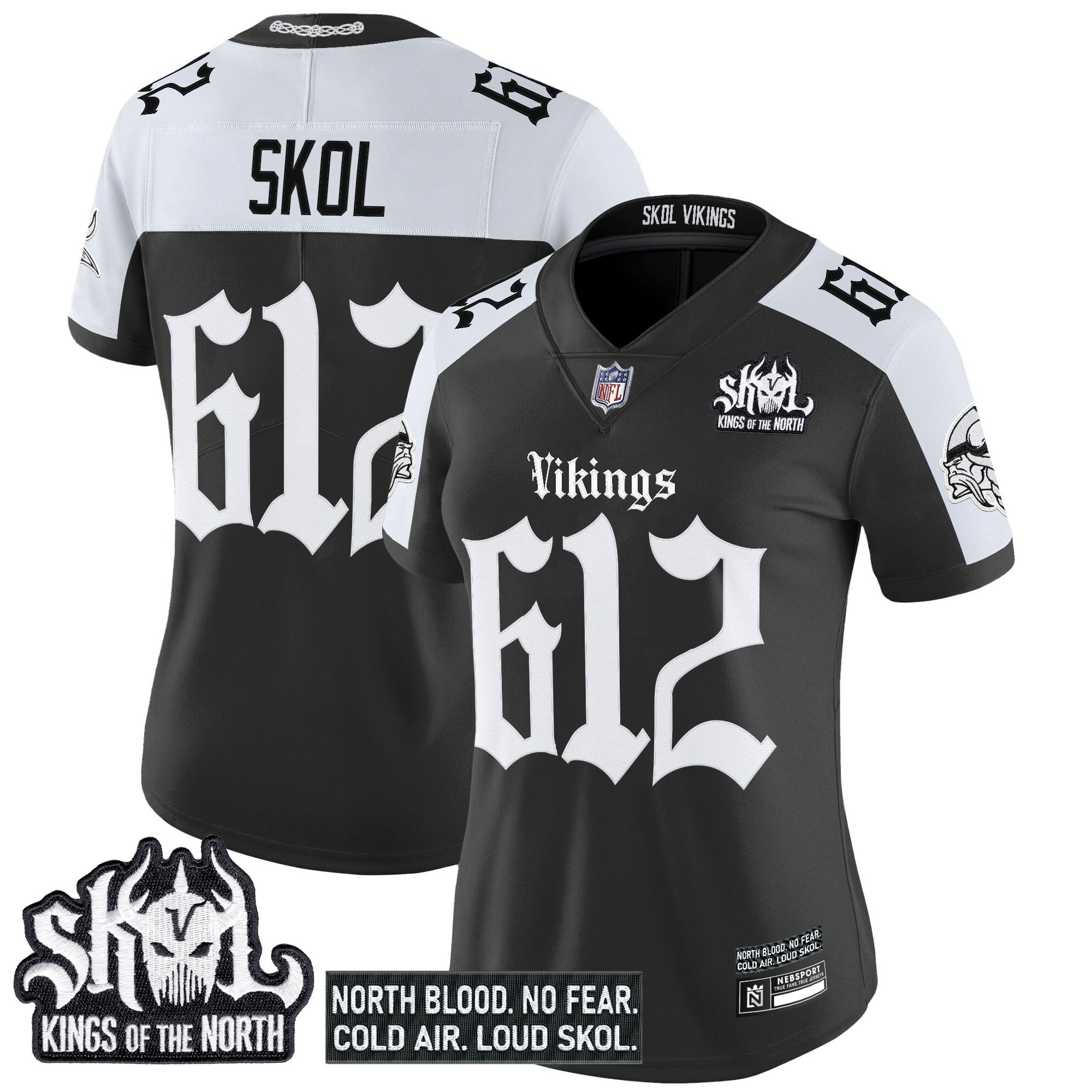 Skol 612 Women's Minnesota Vikings 'Gothic Norseblood Edition' Vapor Limited Alternate Jersey - All Stitched