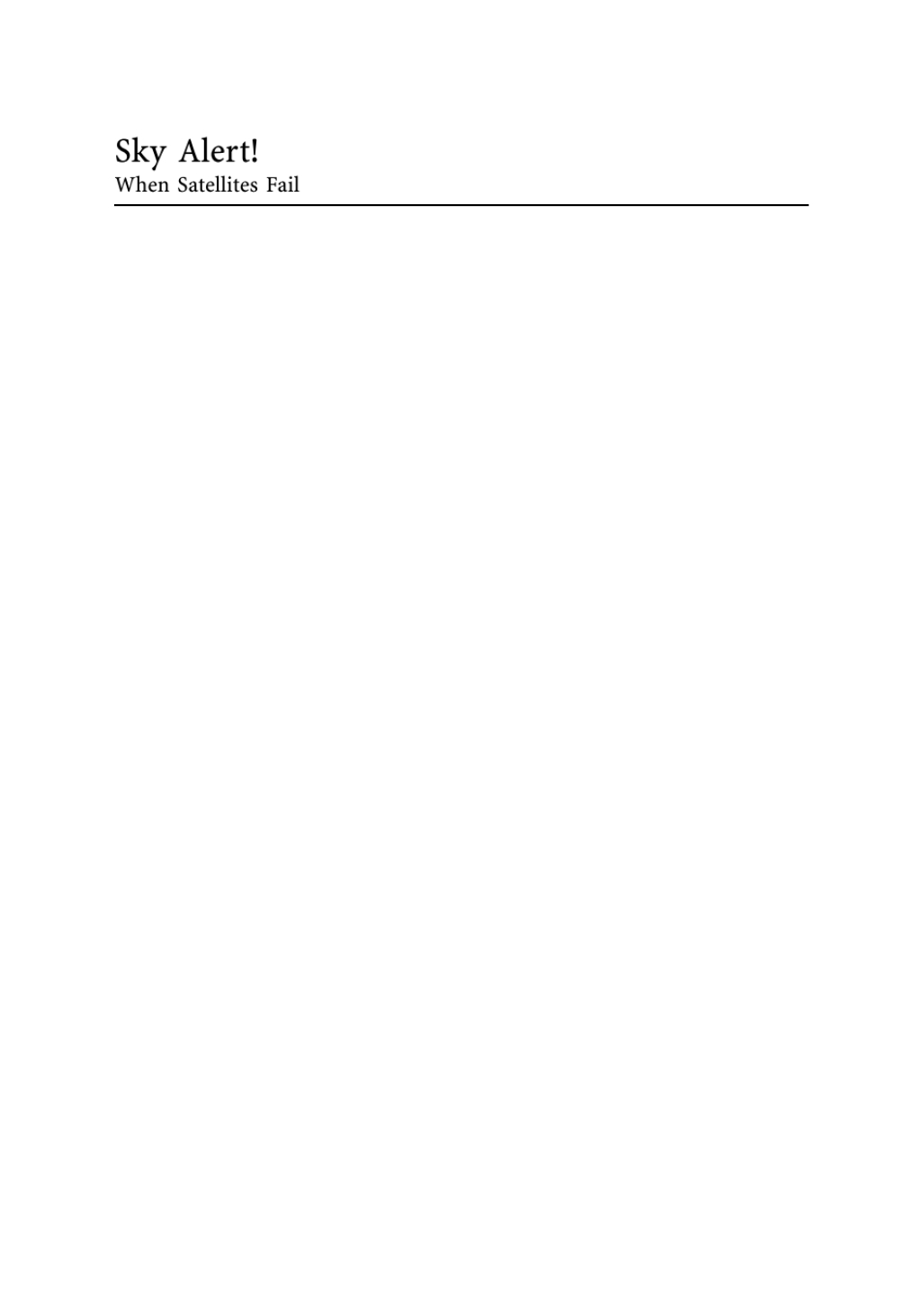 Sky Alert! When Satellites Fail - (PDF/EPUB Version)