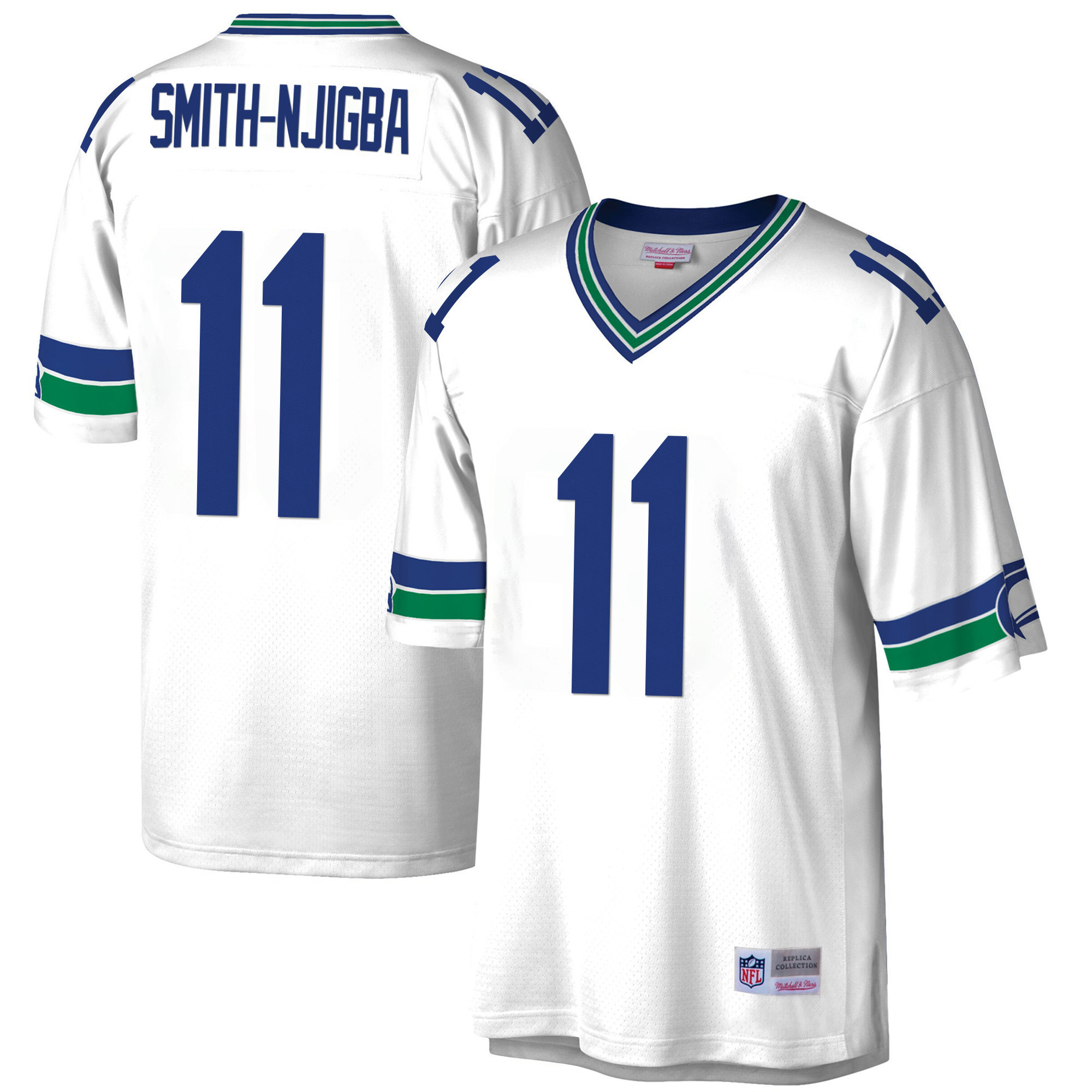 Smith-Njigba Men's Seattle Seahawks Big & Tall 1985 Retired White Jersey - All Stitched