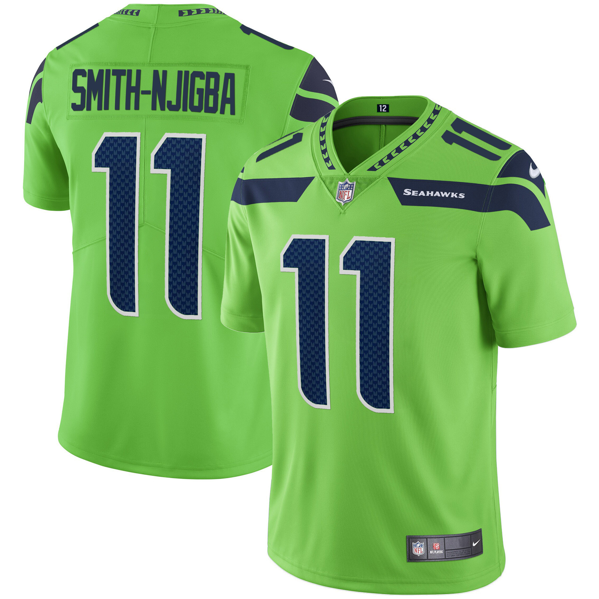 Smith-Njigba Men's Seattle Seahawks Vapor Green Jersey - All Stitched