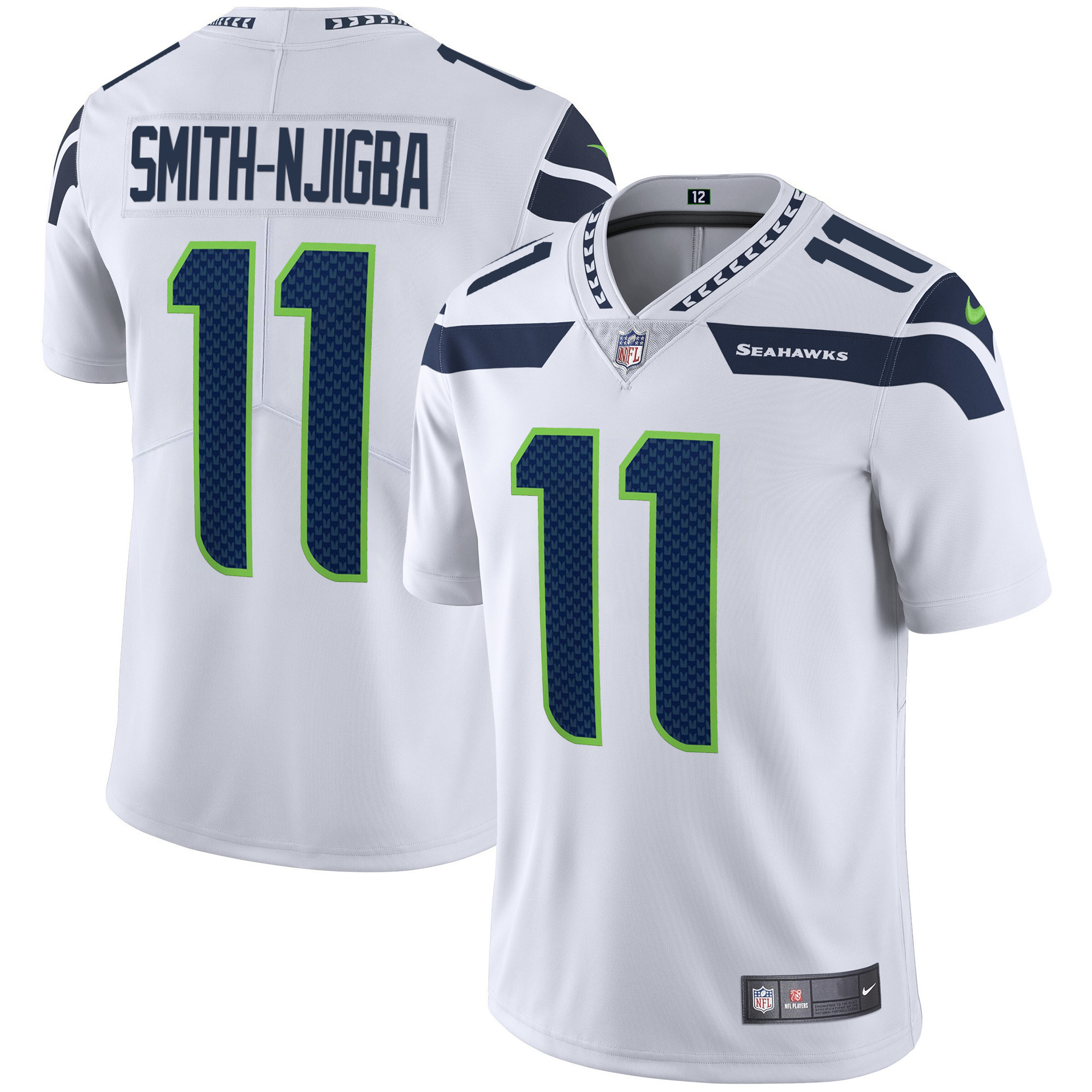 Smith-Njigba Men's Seattle Seahawks Vapor White Jersey - All Stitched