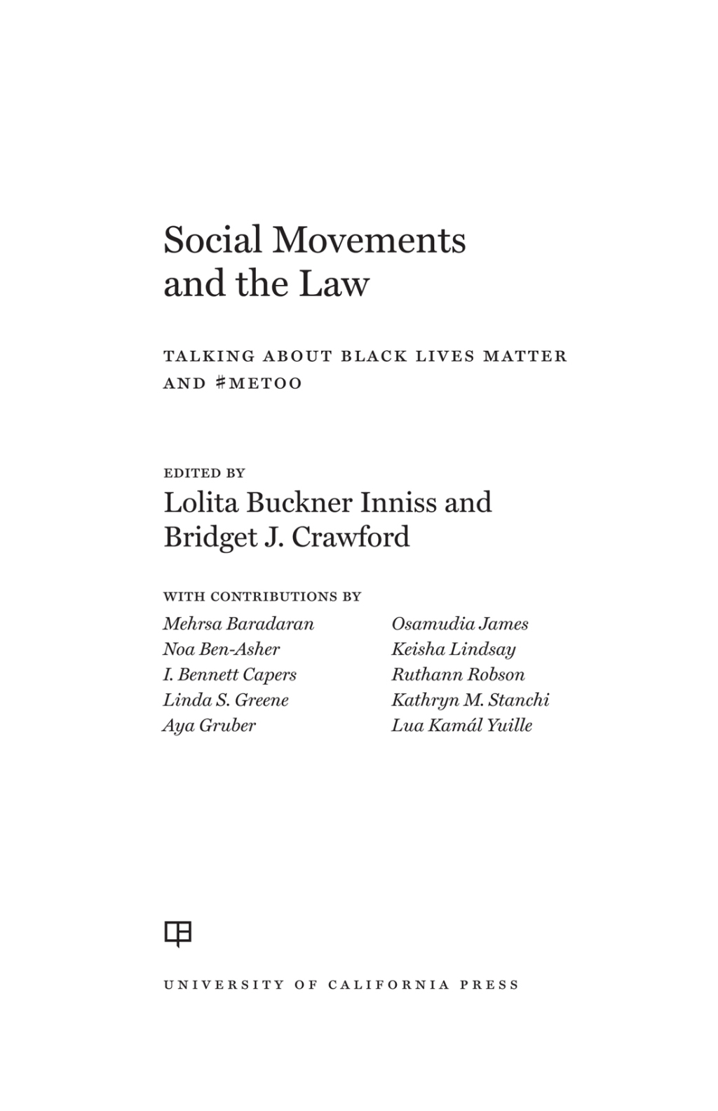 Social Movements and the Law Talking about Black Lives Matter and #MeToo 1st Edition - (PDF/EPUB Version)
