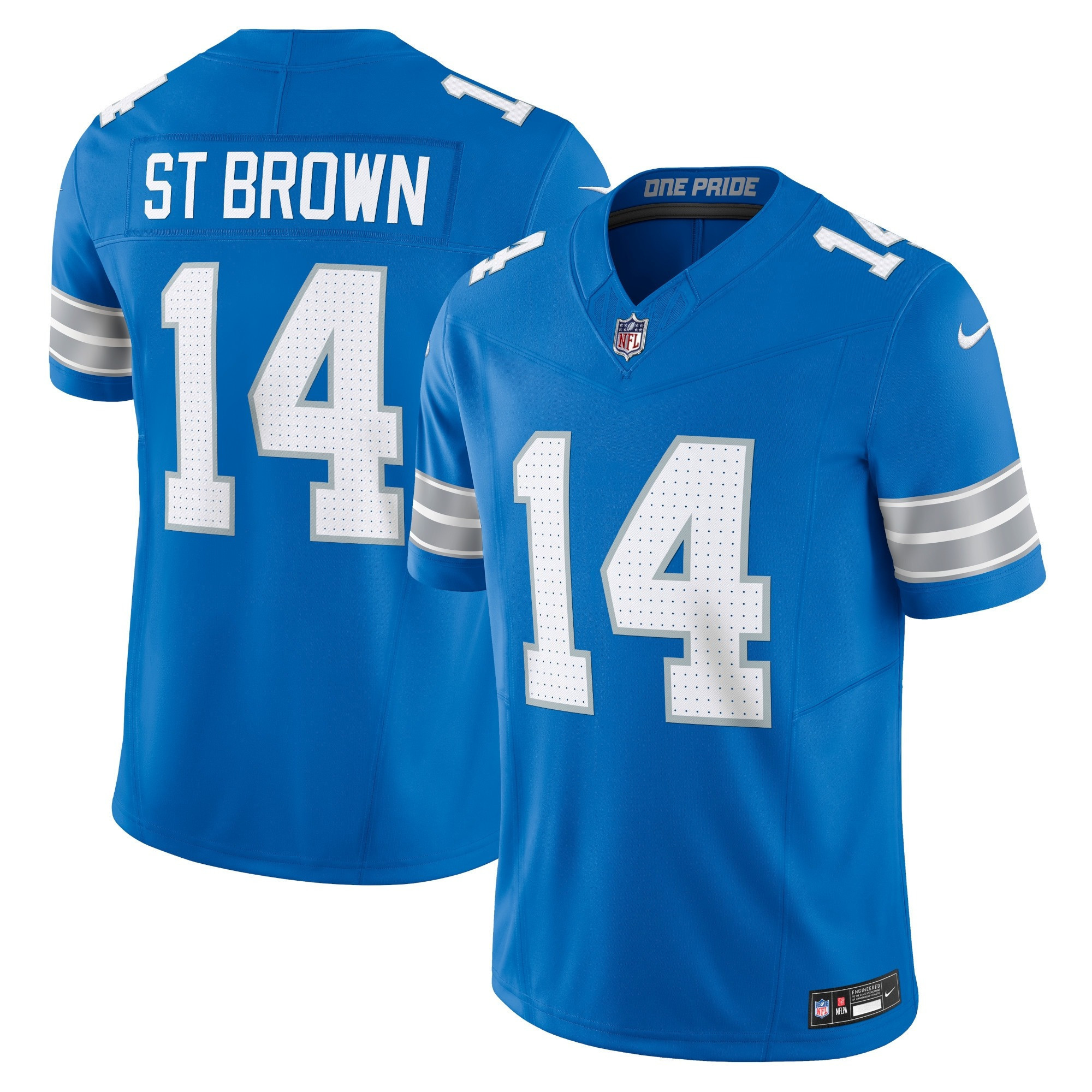 St. Brown Men's Detroit Lions 2024 Vapor Limited Blue Jersey - All Stitched