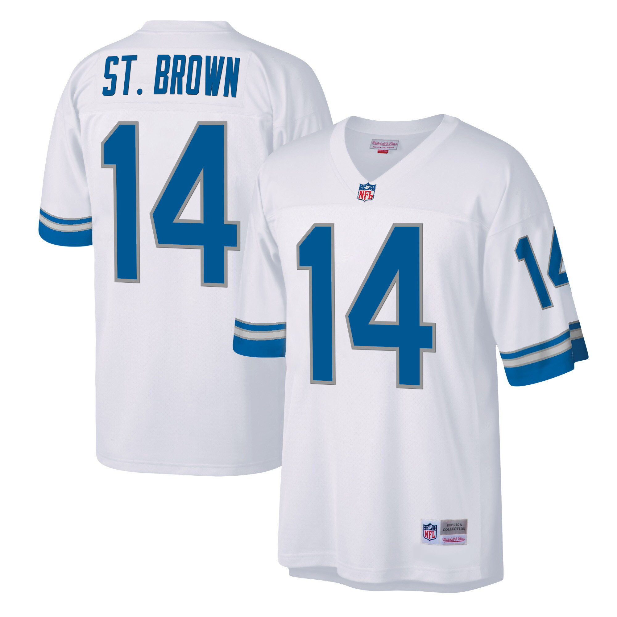 St. Brown Men's Detroit Lions Big & Tall Legacy White Jersey - All Stitched