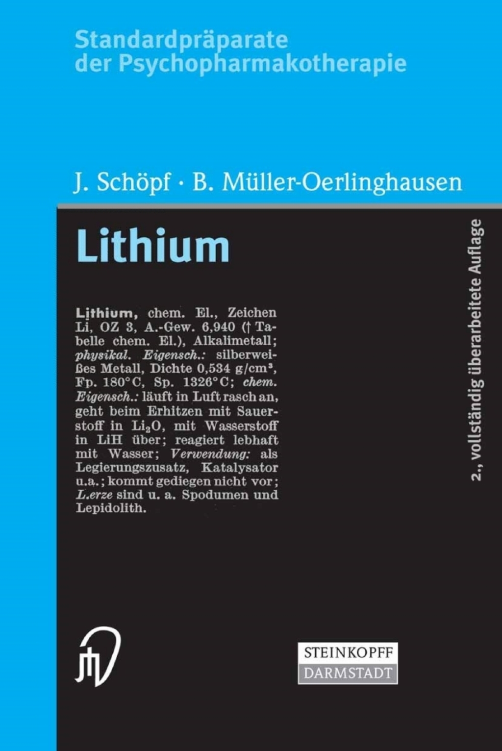 StandardprÃ¤parate der Psychopharmakotherapie. Lithium 2nd Edition - (PDF/EPUB Version)