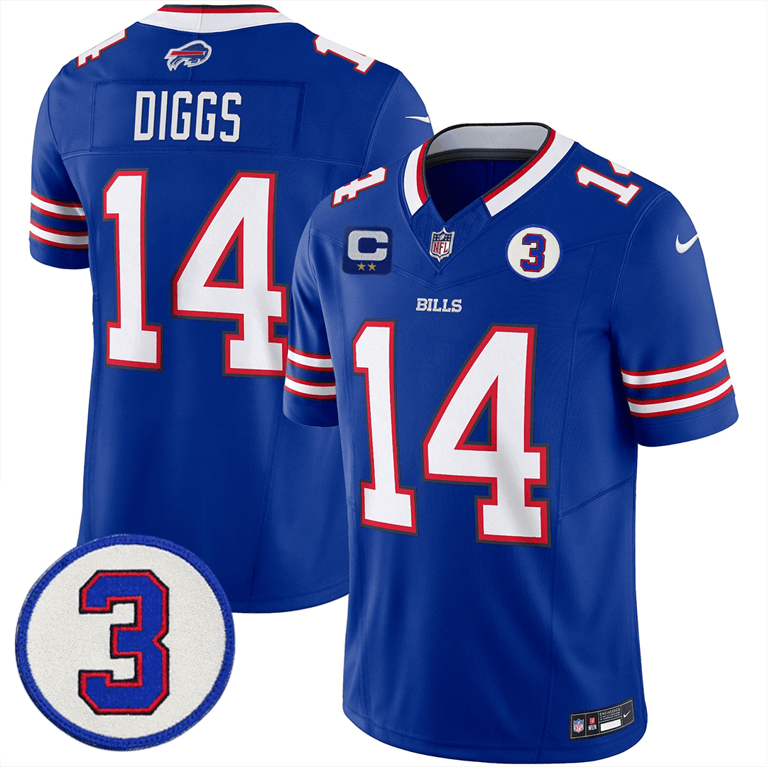 Stefon Diggs Men's Buffalo Bills Damar Honoring Patch Vapor Limited Royal Jersey - All Stitched