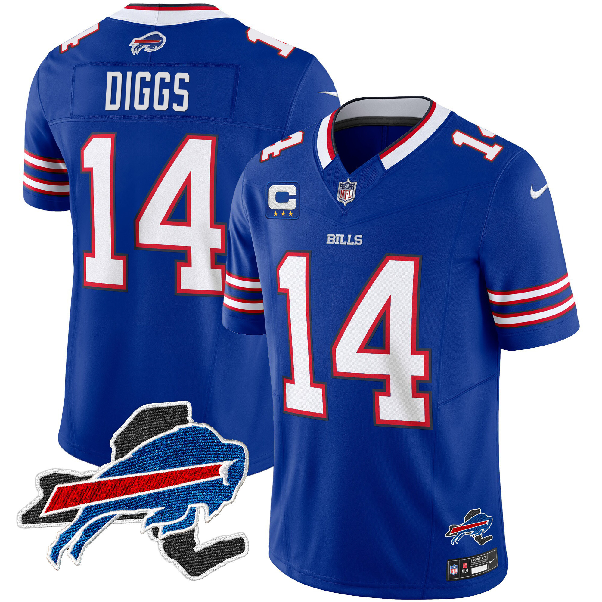 Stefon Diggs Men's Buffalo Bills New York Patch Vapor Limited Royal Jersey - All Stitched