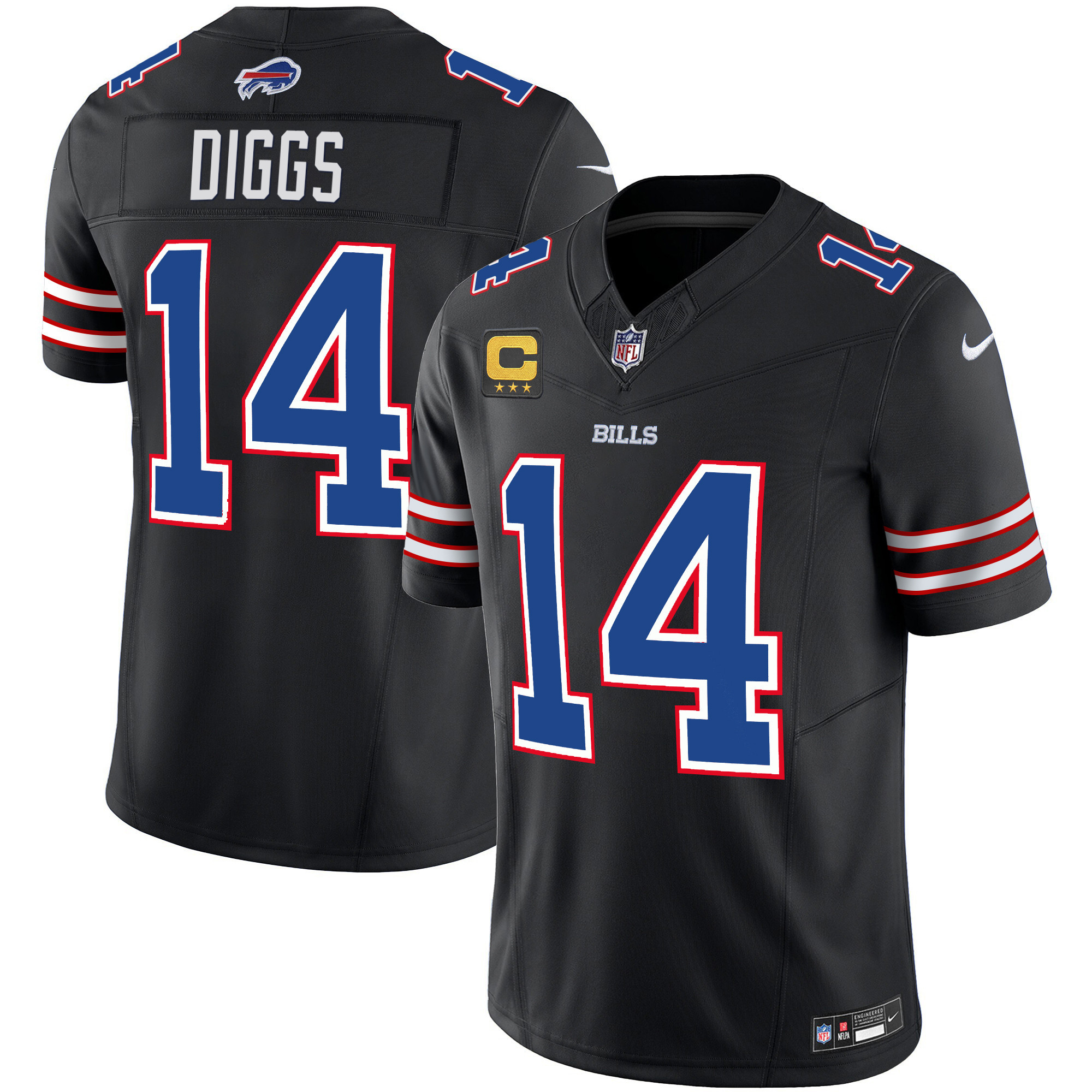 Stefon Diggs Men's Buffalo Bills Vapor Limited Black Jersey - All Stitched