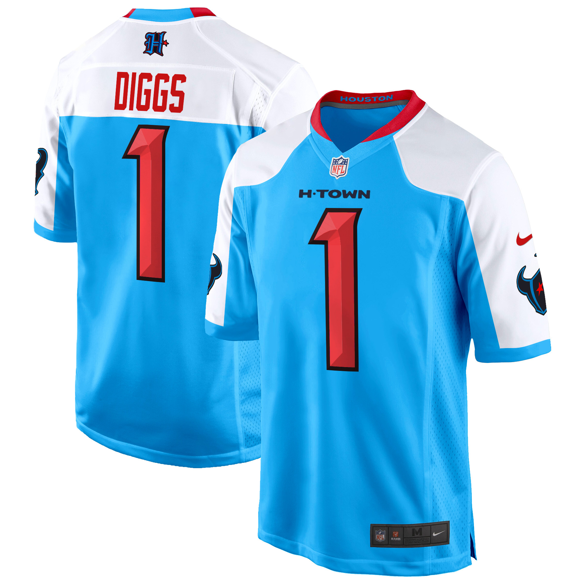 Stefon Diggs Men's Houston Texans 2024 Game Blue Alternate Jersey - All Stitched