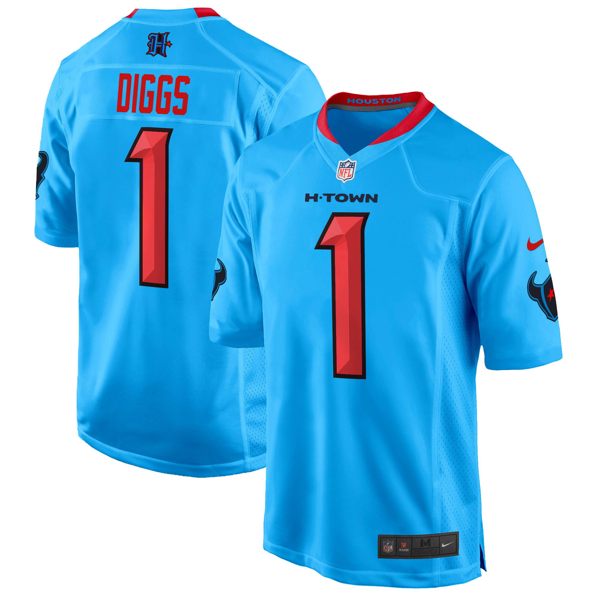 Stefon Diggs Men's Houston Texans 2024 Game Blue Jersey - All Stitched